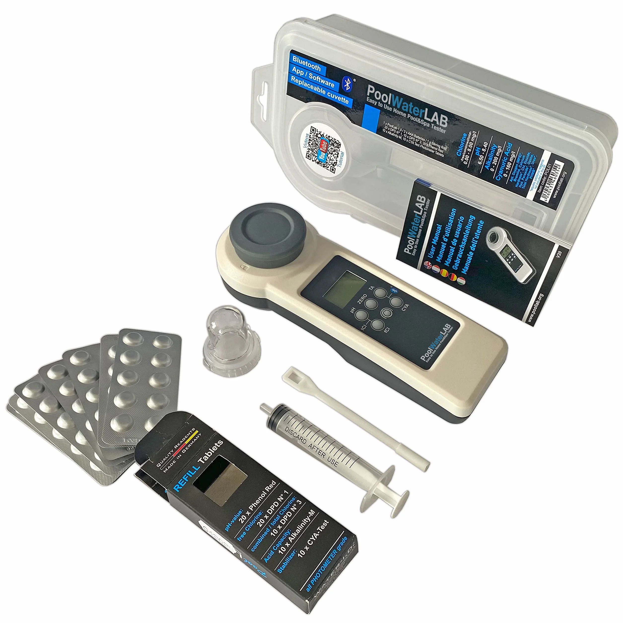 PoolLab 9 in 1, Analizzatore per acqua della piscina