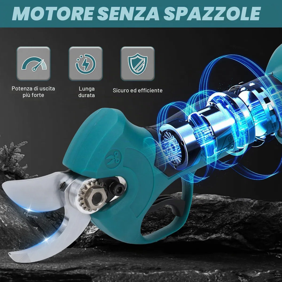 Cesoie Senza Filo compatibili con Makita 18V, Diametro Taglio Massimo 45mm, Motore Senza Spazzole 1500W, Pale SK5, Forbici da Giardino Elettrico per Giardino e Tagliente d'albero (Senza batteria)