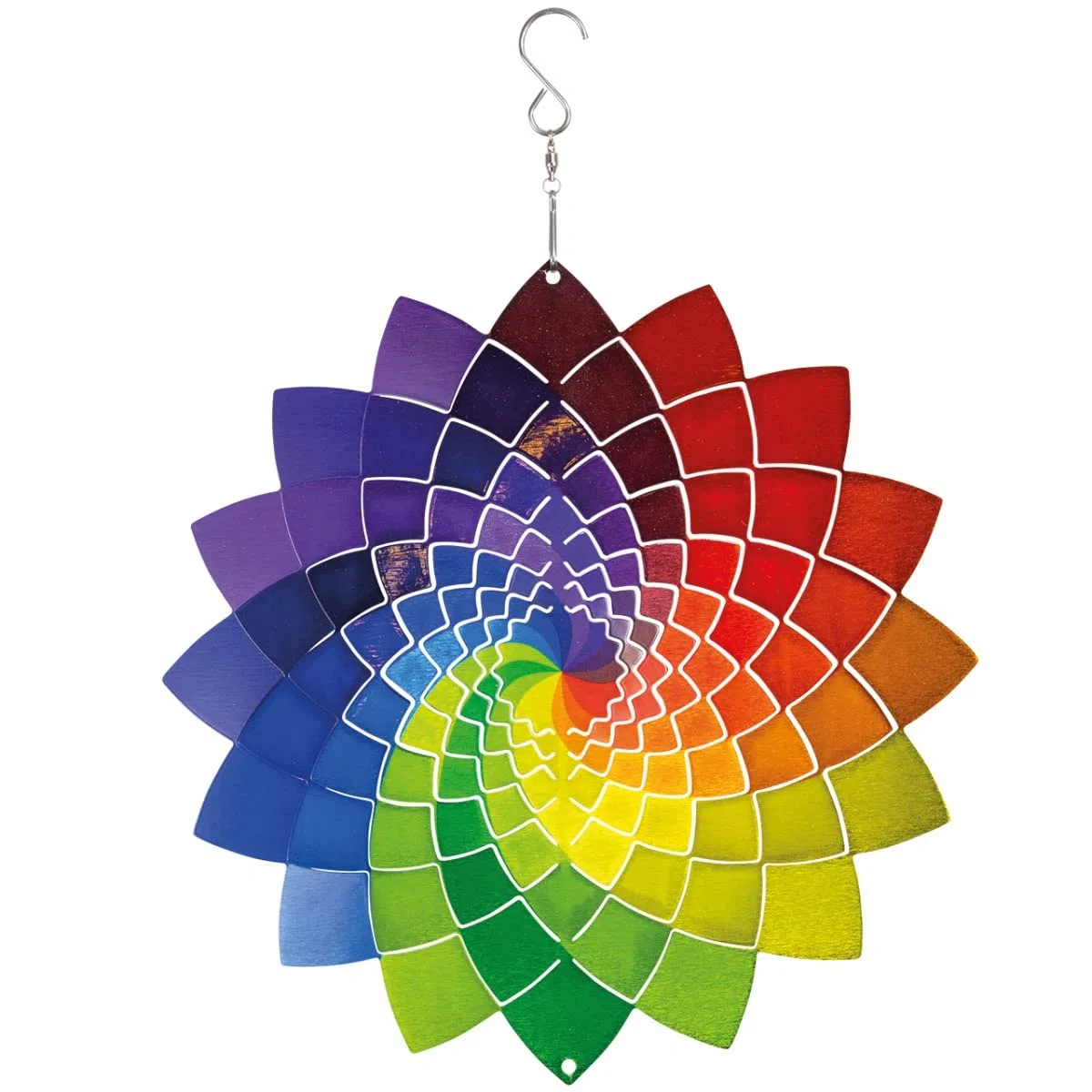 CIM Girandola in Metallo - Rainbow Star Ø250mm - girandola Leggera con Colori Brillanti - Elementi di Sospensione in Dotazione – graziosa Decorazione per Ambienti, Finestra e Giardino