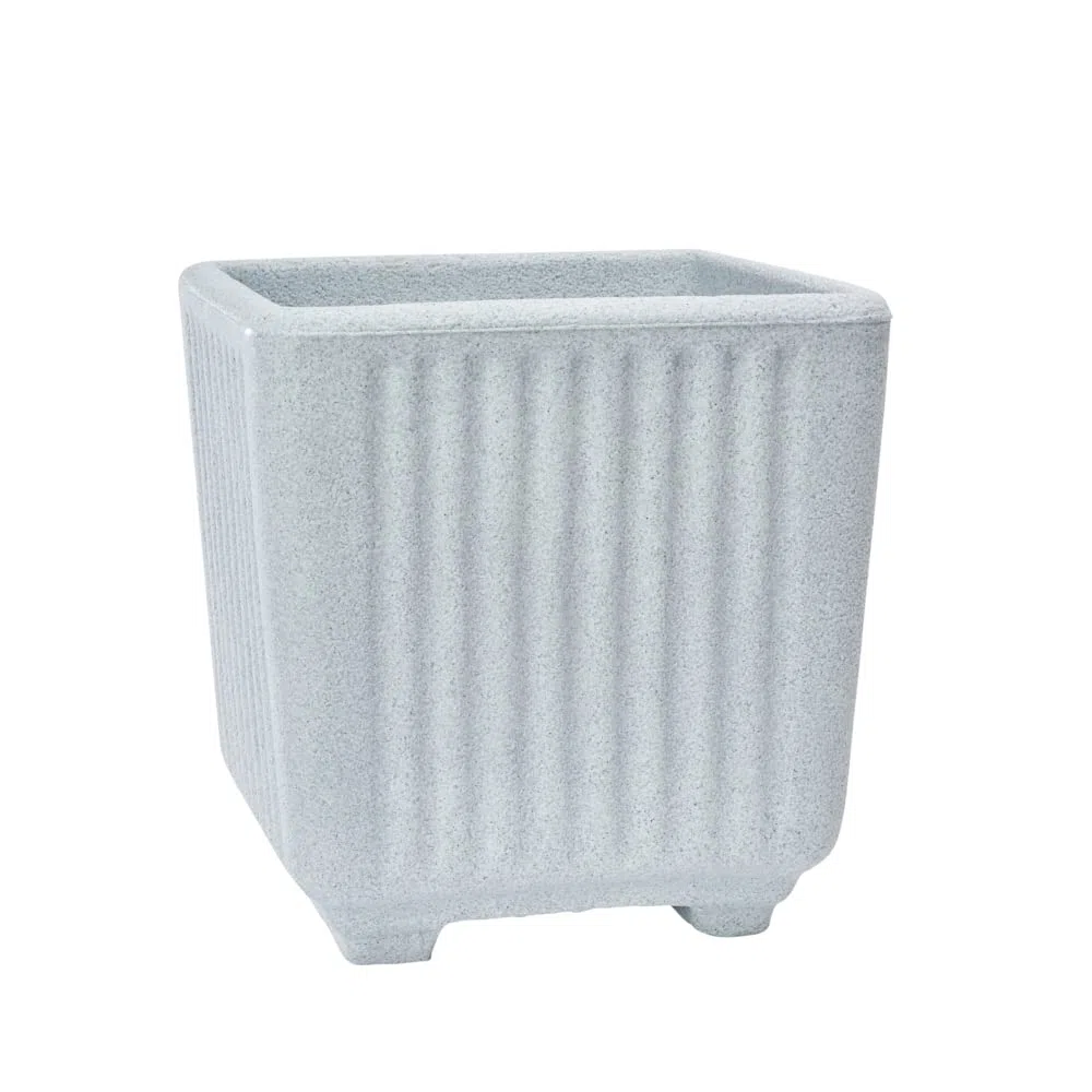 Garden Italia Vasi da giardino Quadro centorighe GQC Lato 50 cm alt.45 cm Made in Italy 100% riciclabile - Vaso in polietilene color Pietra