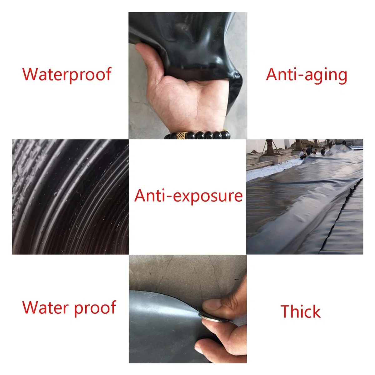 Tessuto impermeabile prefabbricato per stagno di tartarughe, tessuto asfalto per piscine paesaggistiche artificiali laghi artificiali, materiale rinforzato durevole (4 x 10 m)