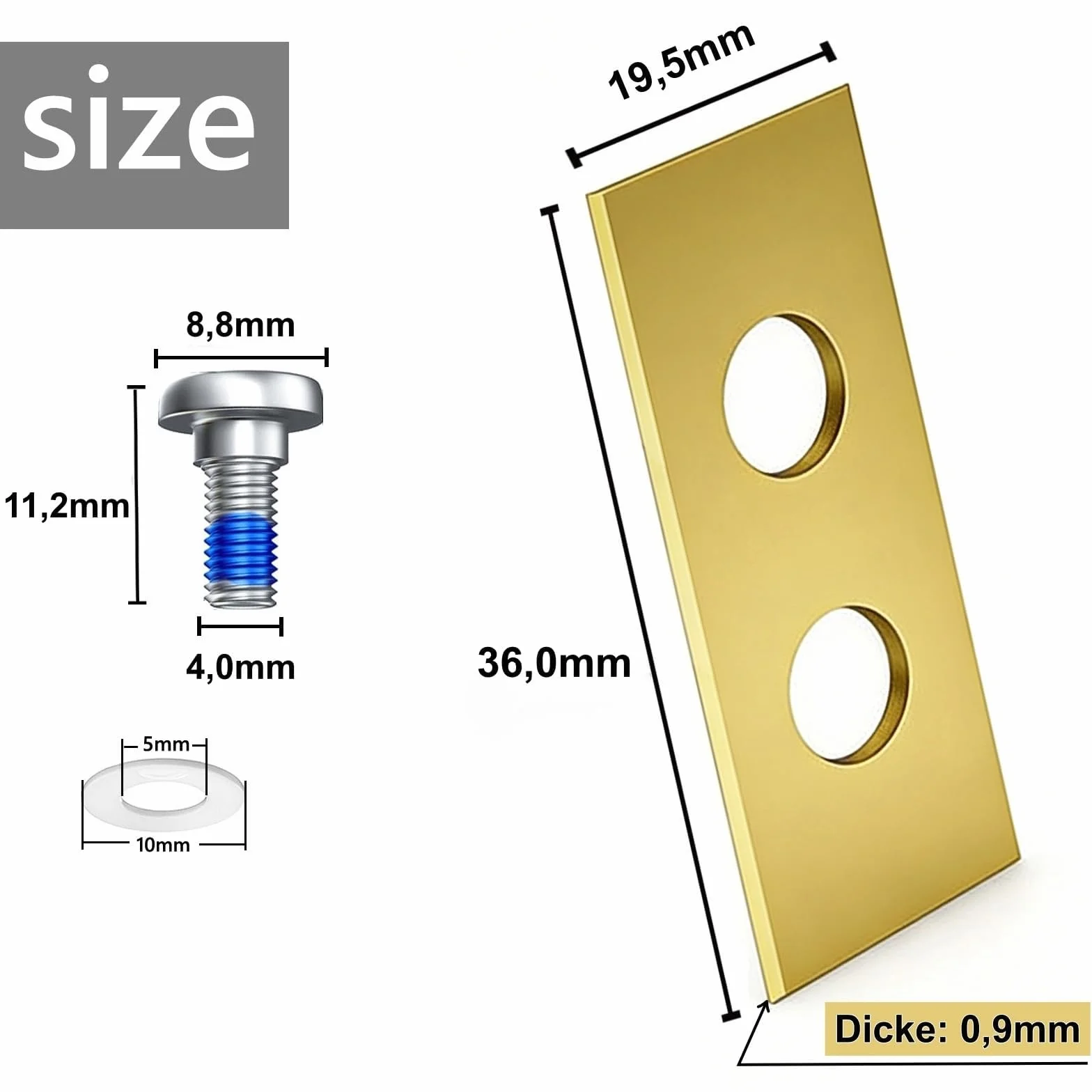 36 Lame di Ricambio per Mammotion Luba, Luba 2, Luba 3, Yuka, Luba Mini & Yuka Mini, Lame in Acciaio Inossidabile Rivestite in Titanio 0,9 mm con Viti, Rondelle, Scatola di Conservazione