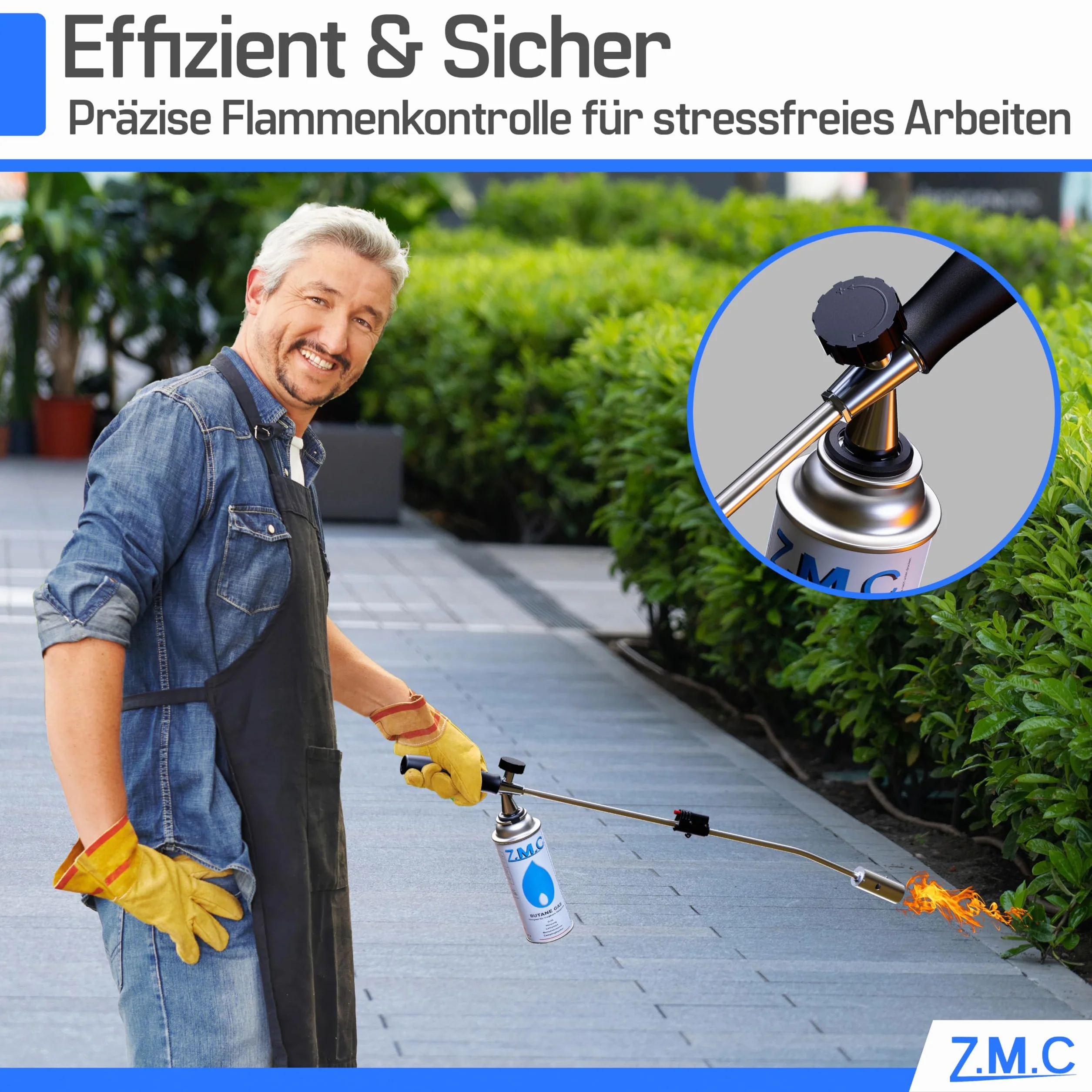 Diserbante Brucia Erbacce Unkrautreiniger Bruciatore + 8x Cartucce di Gas 227g MSF-1a Con Accensione-Piezo Dispositivo Infiammabile Pistola Spara Fiamma a Bunsen Ossidrica