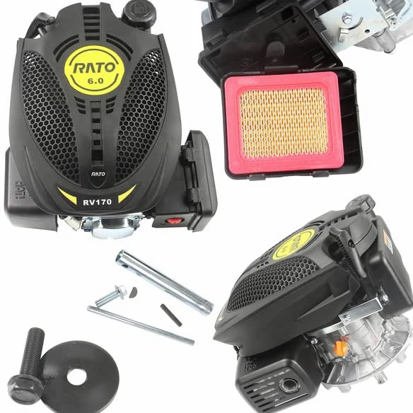 Motore a Scoppio 4 Tempi 173cc 6cv Benzina 3,2 kW 9 NM 2500 Giri/min Albero Verticale Diametro 22,2mm per Tosaerba Rasaerba Tagliaerba 4T