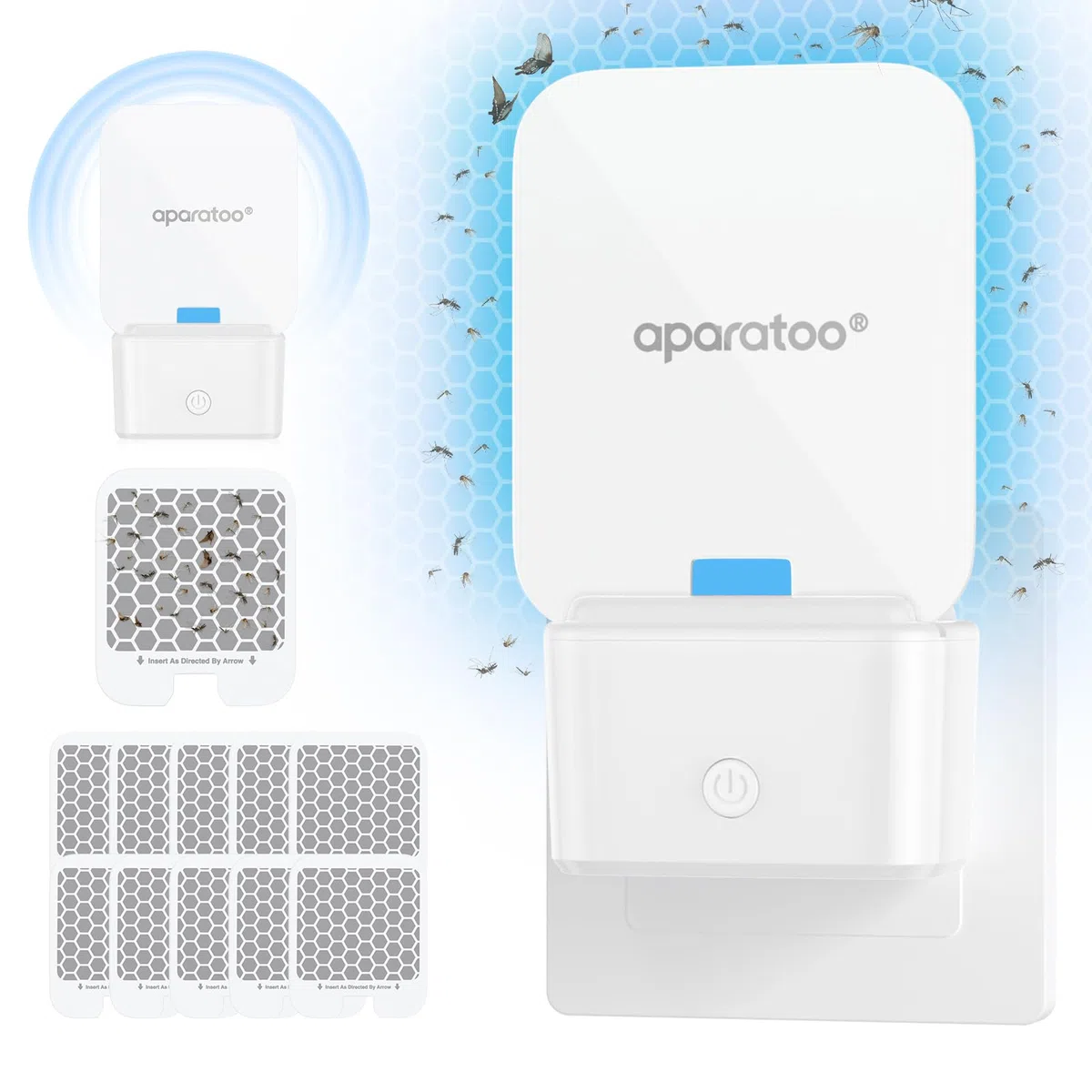Trappole Acchiappa Ciliegio Mosche, Trappola Adesiva con UV Lampada Antizanzare Elettrica 2 Pezzi, Trappola Appiccicose Anti Zanzare Trappola Mosche Zanzare Trappolaper Formiche (10 trappole)