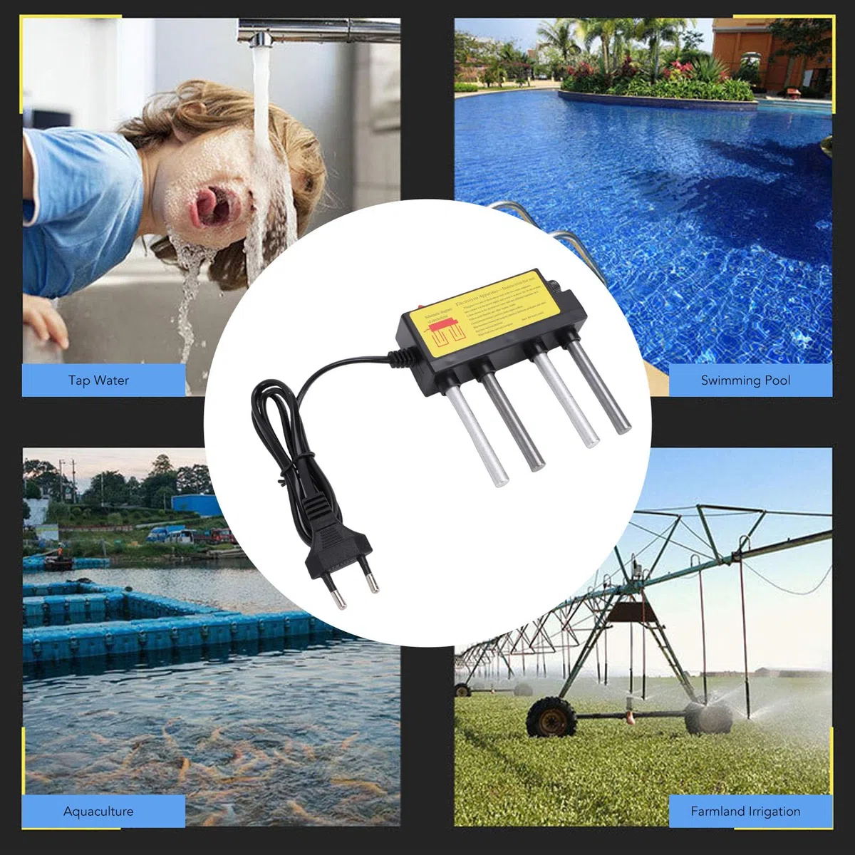 LICAEVEY Tester della qualità dell'Acqua Elettrolizzatore Strumento Efficiente di Misurazione della Purezza dell'Acqua per Test Domestici per Materiale ABS da Domestica (Spina Europea)