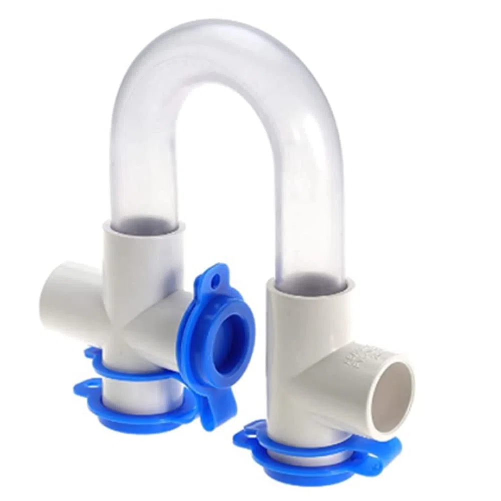 Loufy Confezione da 2 sifoni per condensa standard da 3/4 pollici con per la pulizia da 40,6 cm, trappola a U in PVC trasparente per sistemi HVAC, condizionatori d'aria