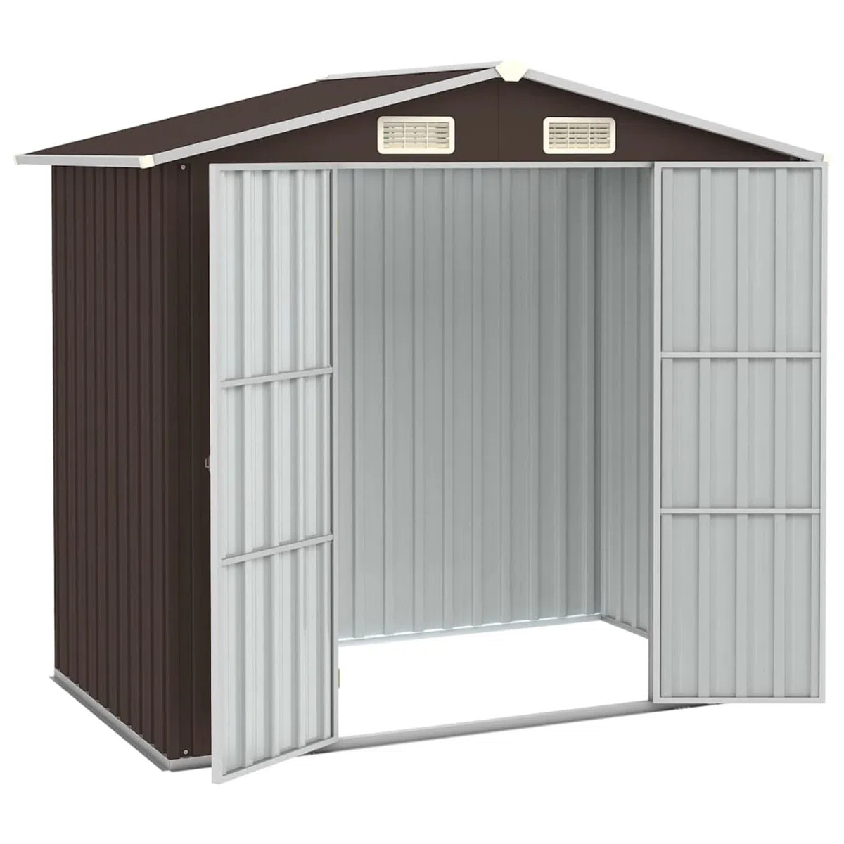 Capanno da Giardino, Casetta Giardino, Capanno Attrezzi da Giardino, Casette da Giardino, Marrone 205x129x183 cm in Acciaio Zincato