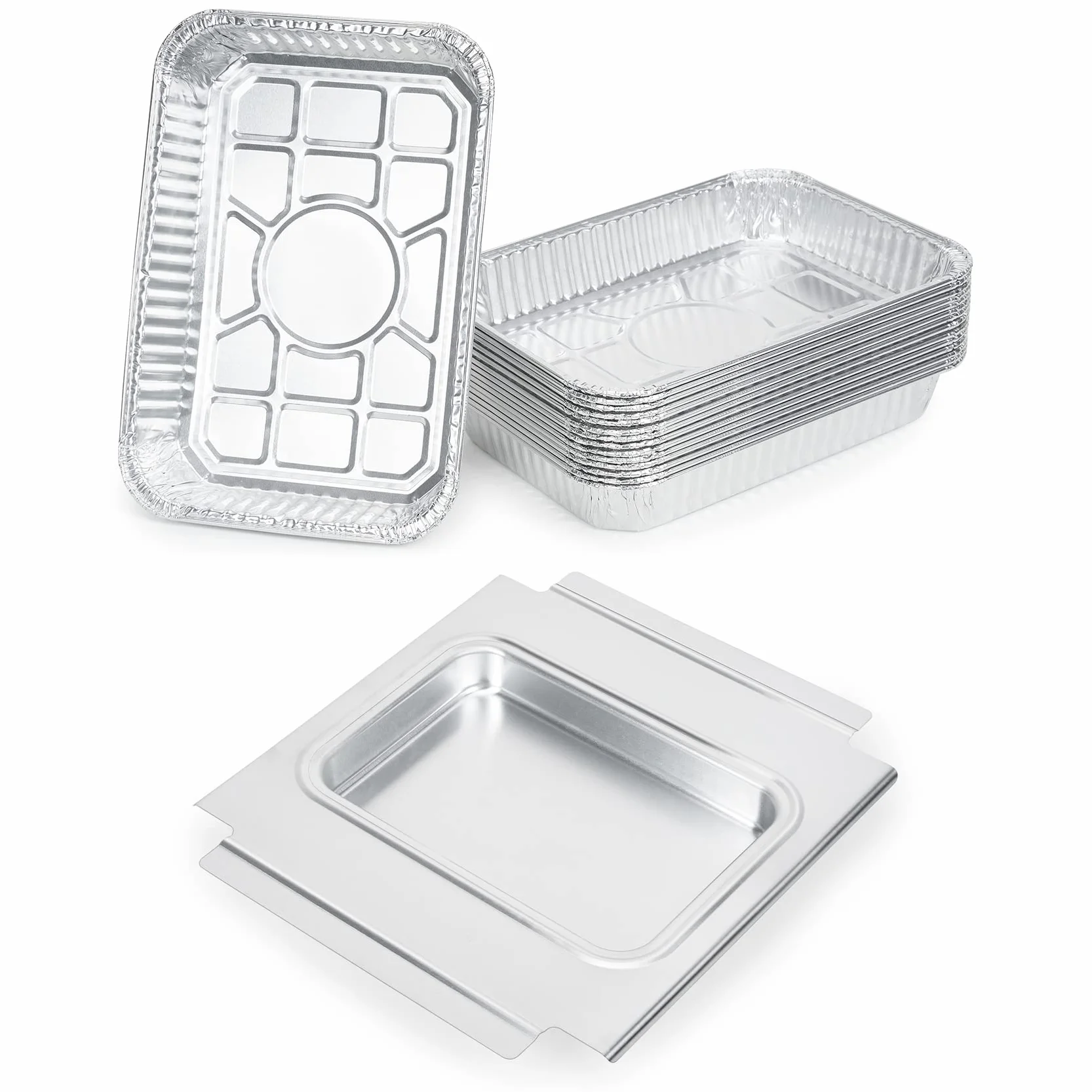 onlyfire Kit di Vaschette in Alluminio per Barbecue a Gas Weber Q200 Q300 Q220 Q240 Q2000 Q3000 Q320 Q3200 Series,1 Vaschetta Raccogli-Grasso in Alluminio e 15 Ciotole Monouso