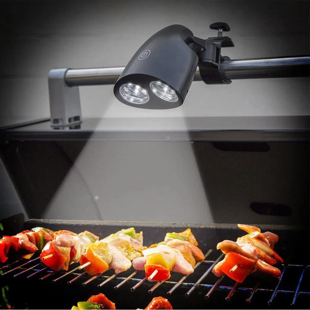 SEIWEI Lampada a LED per barbecue, orientabile a 180/360 gradi, con 10 luci LED, per barbecue, 100 lm, con sensore touch, interruttore per illuminazione per barbecue