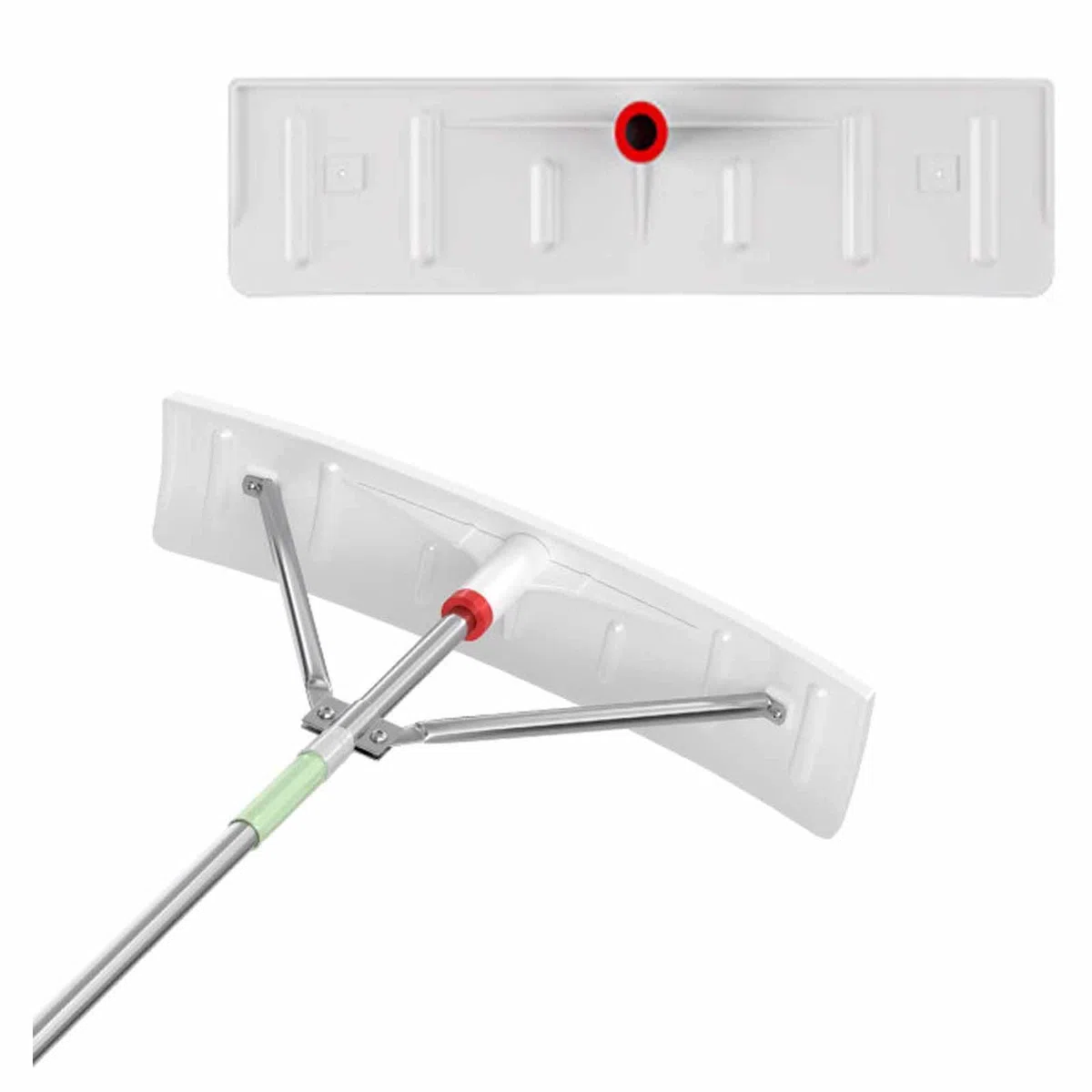Pala da neve estensibile e raschietto per ghiaccio, manico in alluminio, facile rimozione della neve sul tetto, foglie, detriti, 2-4 m