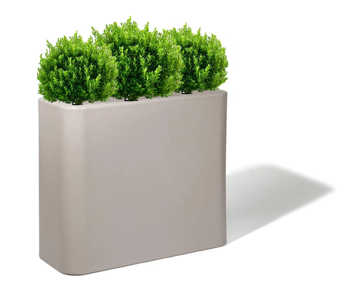 KLORIS Vaso Fioriera alta rettangolare recinzione siepe separé BLOG 70 TORTORA polietilene cm 70x30 altezza cm 70 Tutta Capienza