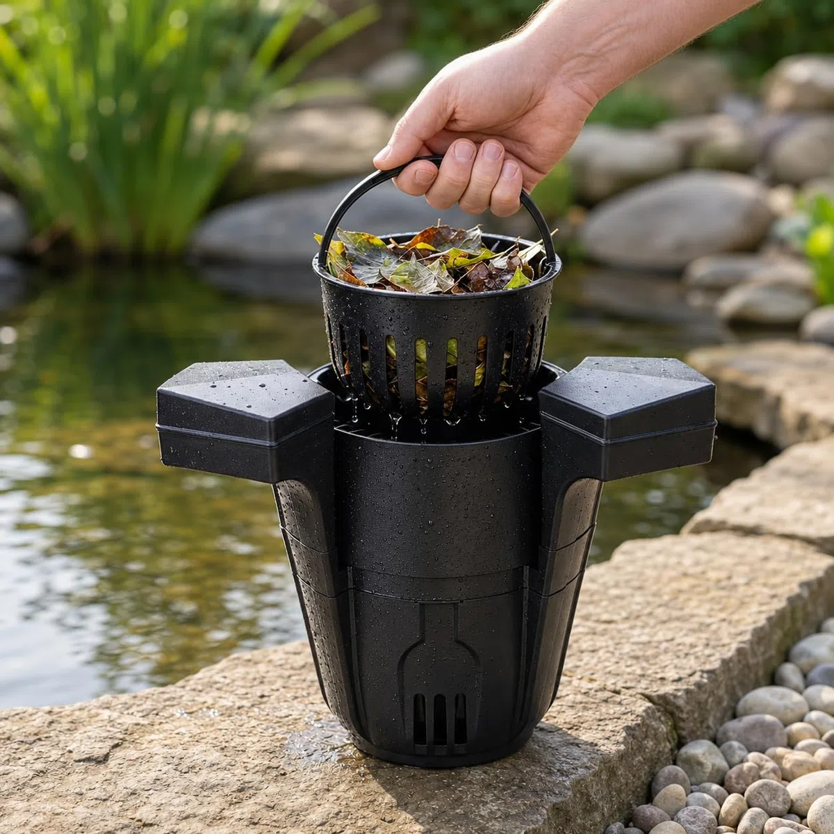 Skimmer galleggiante 2 in 1 con pompa, pulitore automatico per piscina e giardino da 43 W, con cavo di alimentazione da 10 m, per laghetti all'aperto e giochi d'acqua