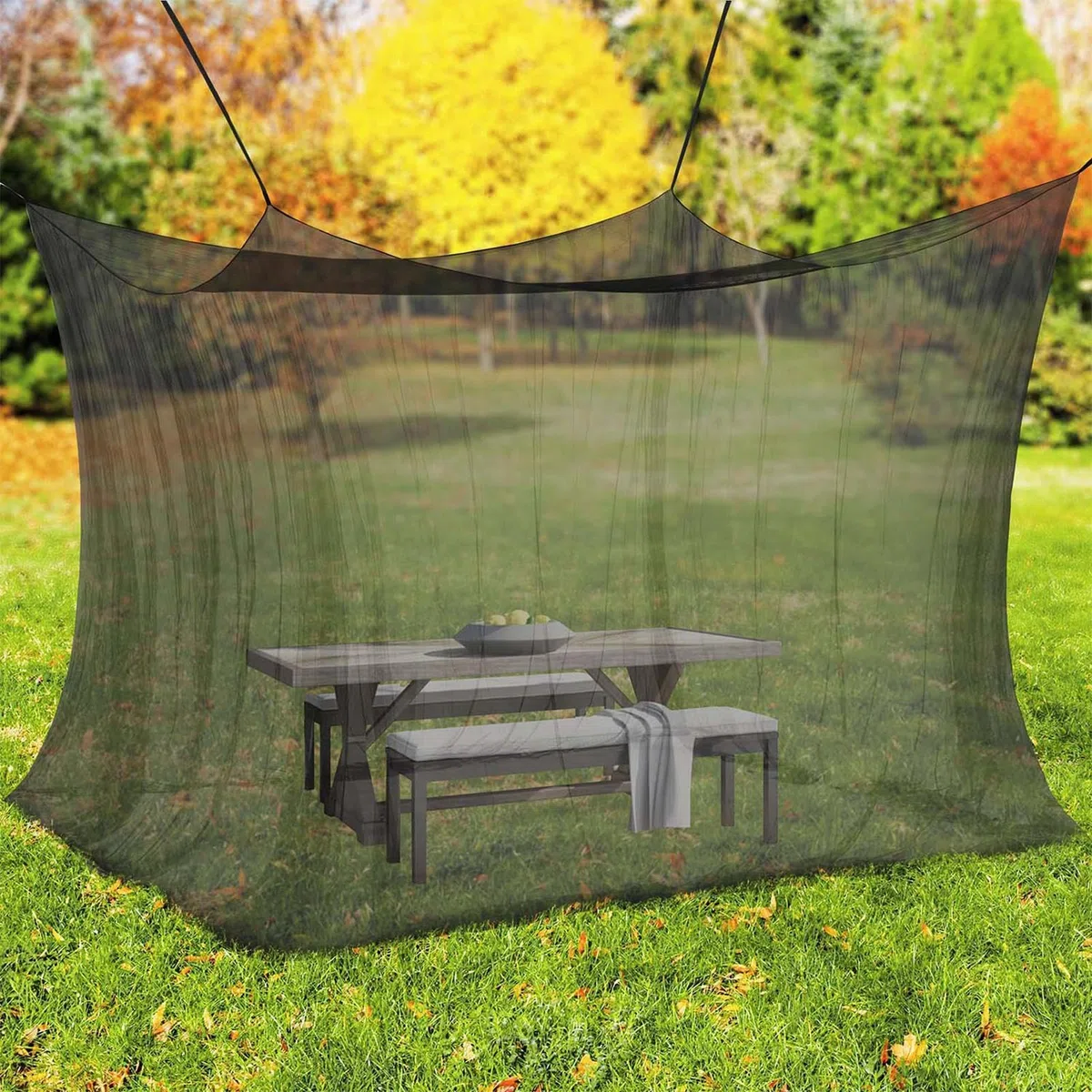 Tenda Zanzariera - Gazebo Esterno Anti-Insecti Con Porte A Zip, Rifugio In Rete Portatile Per Giardino, Campeggio, Patio E Barbecue, Montaggio Facile (300x300x250cm)