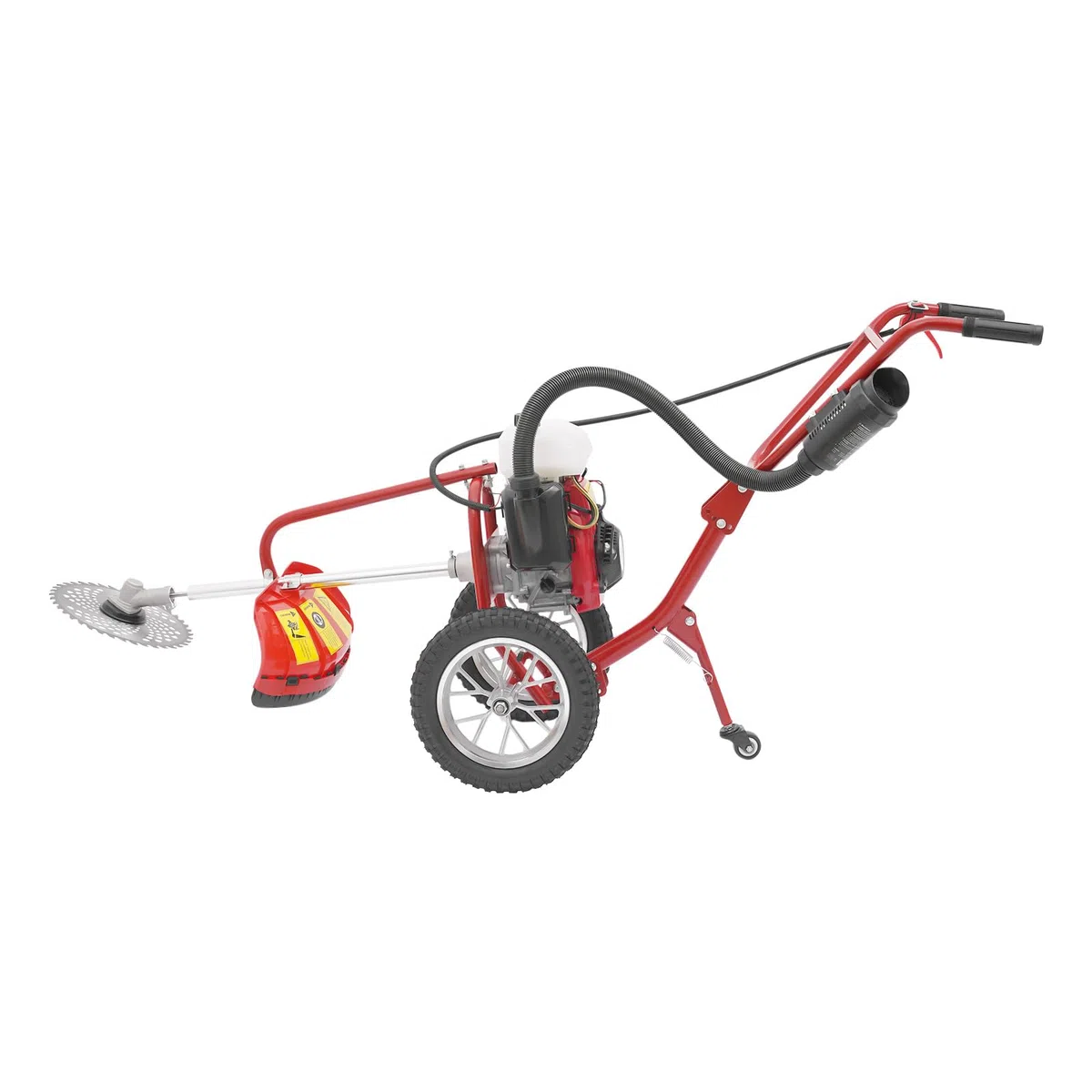Motozappa a benzina 63 cc, 4 tempi, 4 CV, motozappa da giardino, coltivatore, fresa per terreno, con ruote, motozappa per la lavorazione del suolo, profondità di coltivazione di 10 cm, avviamento a