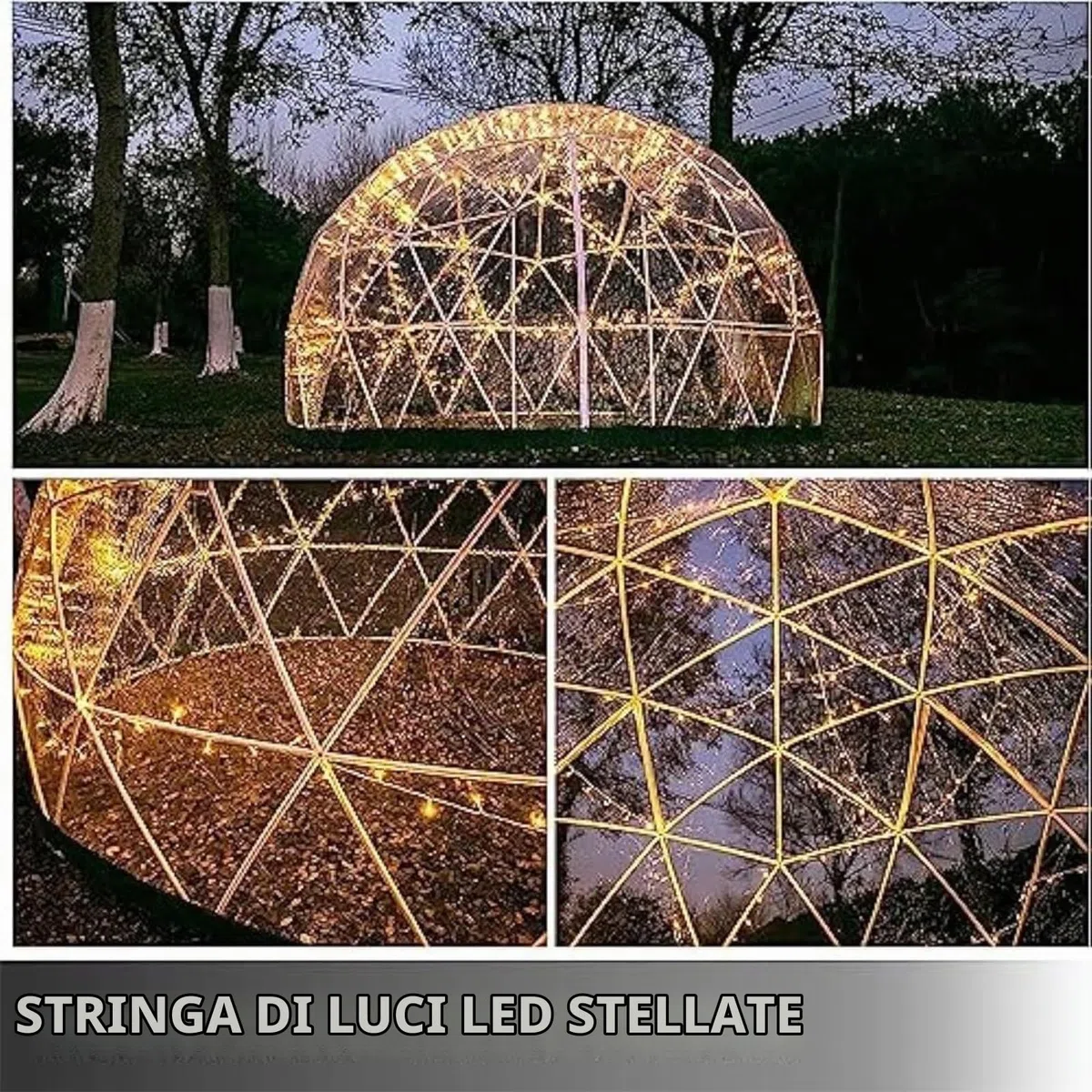 Igloo Dome da esterno per l'inverno copertura trasparente 3,5 m (senza telaio tenda), tenda a igloo da giardino, serra, cupola trasparente, copertura trasparente