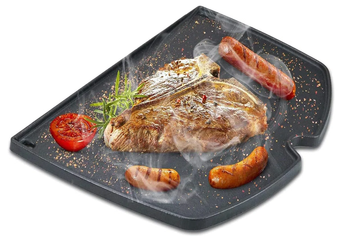 6560 - Padella in ghisa per barbecue Weber Q300 Q3000 Q3200 Q3400 Series, 45,2 x 31,5 cm, accessori per piastra 57060001 586002 426001 56010049, griglia a gas Weber 6506 Pezzo