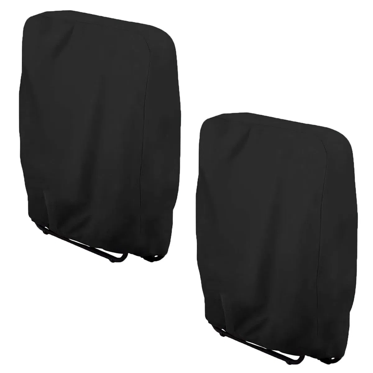 2 coperture per sedie pieghevoli per esterni, 82 x 93 x 22 cm, impermeabili, per la casa, il giardino, i mobili (nero)