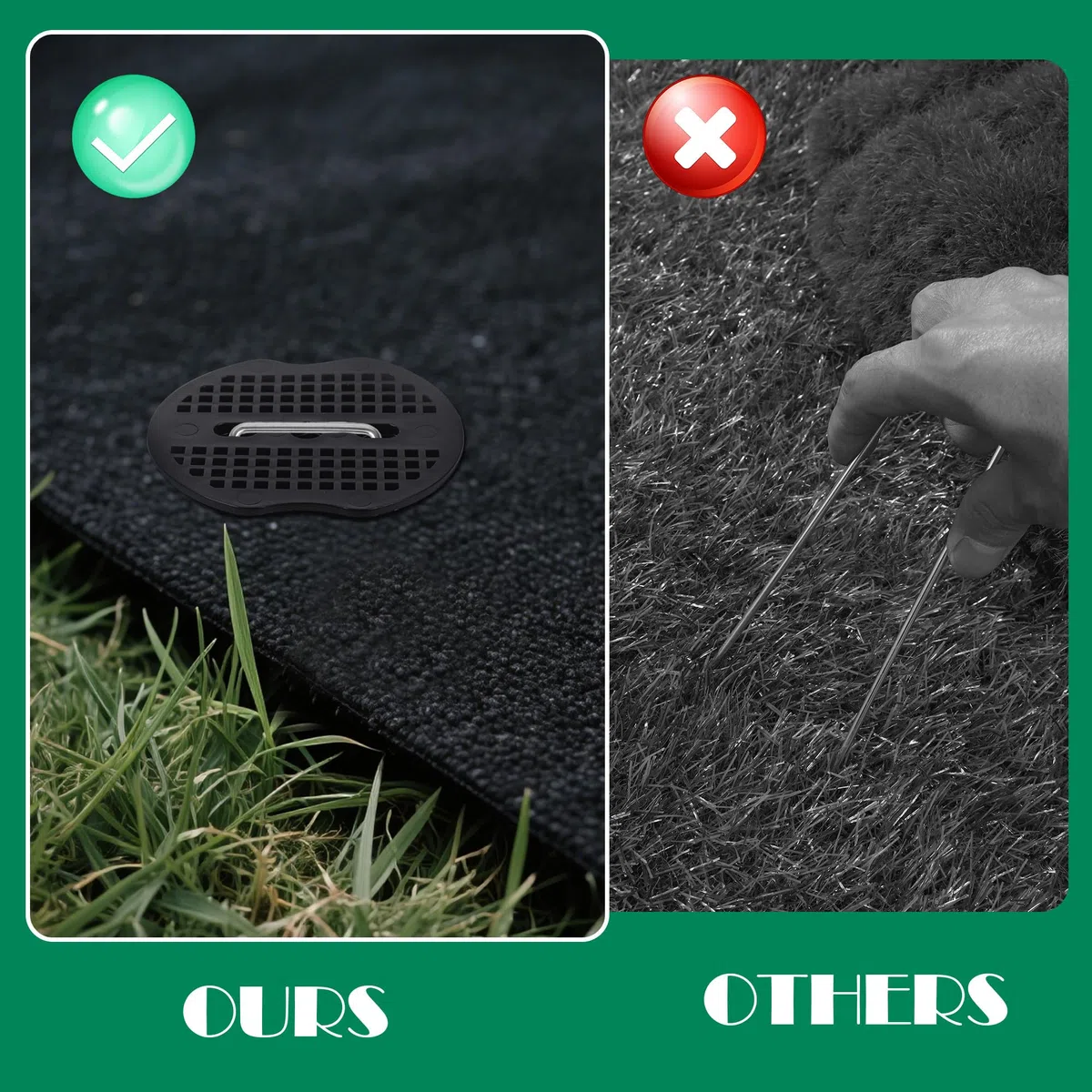 100 pcs Picchetti per Telo Pacciamatura con 100 Rondelle e Ganci Antiruggine Picchetti da Giardino 150x4mm Ø 2.5mm Per Prati,Giardini,Tubature (201, nero + argento)