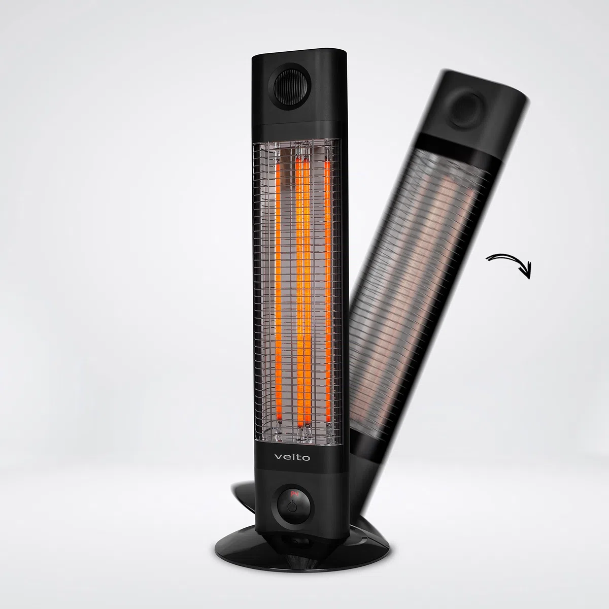 VEITO - Riscaldamento a infrarossi - Stufa a risparmio energetico - Riscaldamento istantaneo ovunque - Dispositivo da terra - Elettrico - Faretto da terrazza con telecomando - Riscaldamento elettrico
