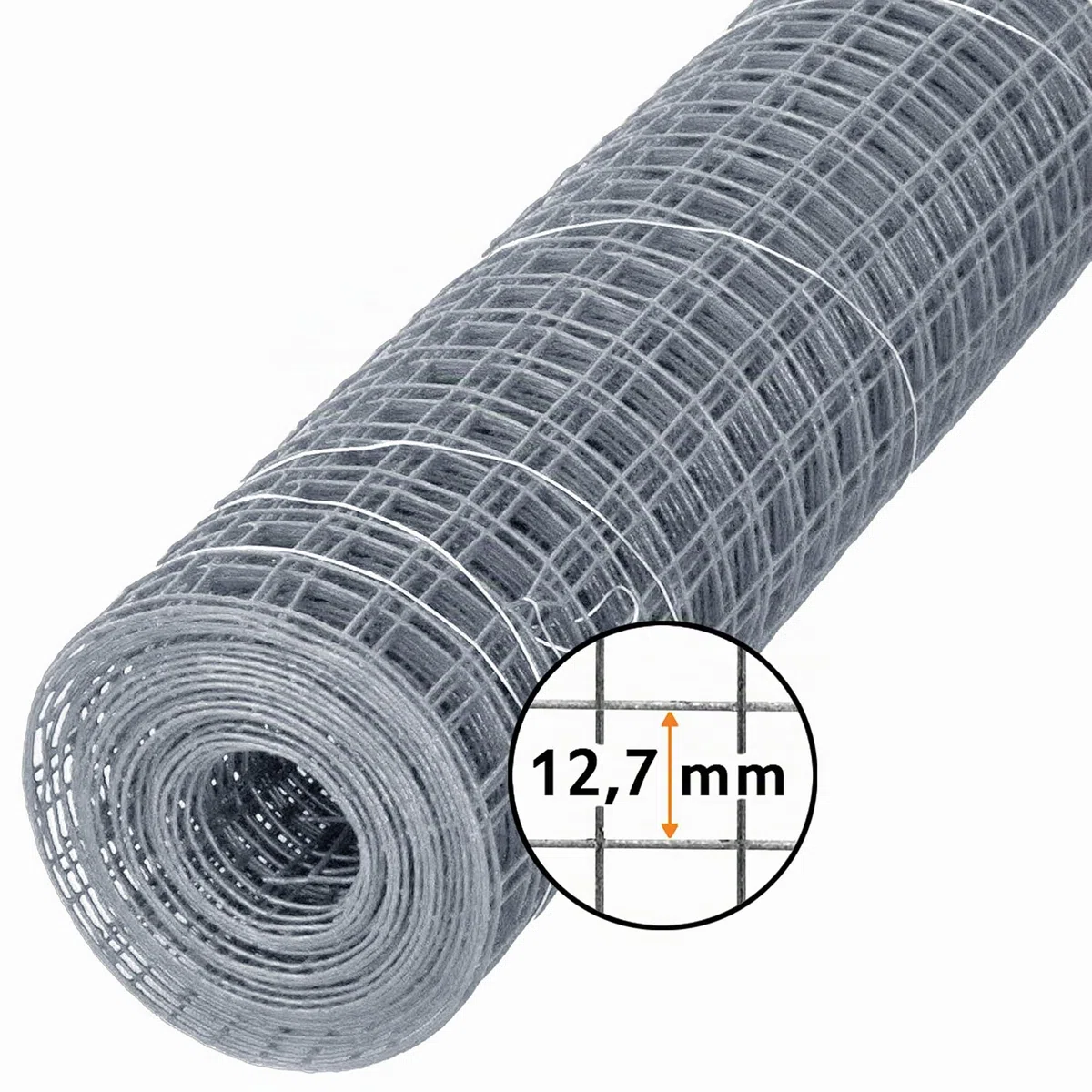 Windhager Rete metallica zincata per lepri, porcellini d'India o galline, rete metallica 2,5 x 0,5 m, larghezza maglie 12,7 mm