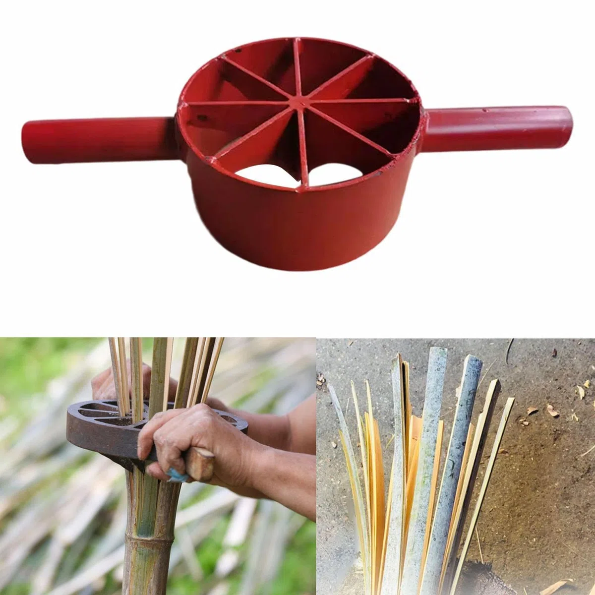 Bamboo Splitter Manuale per Taglio bambù Slicer Cast Separare bambù Dispositivo Manuale Divider Tubo bambù Attrezzo per Lavorazione bambù Ad, 8 Coltelli