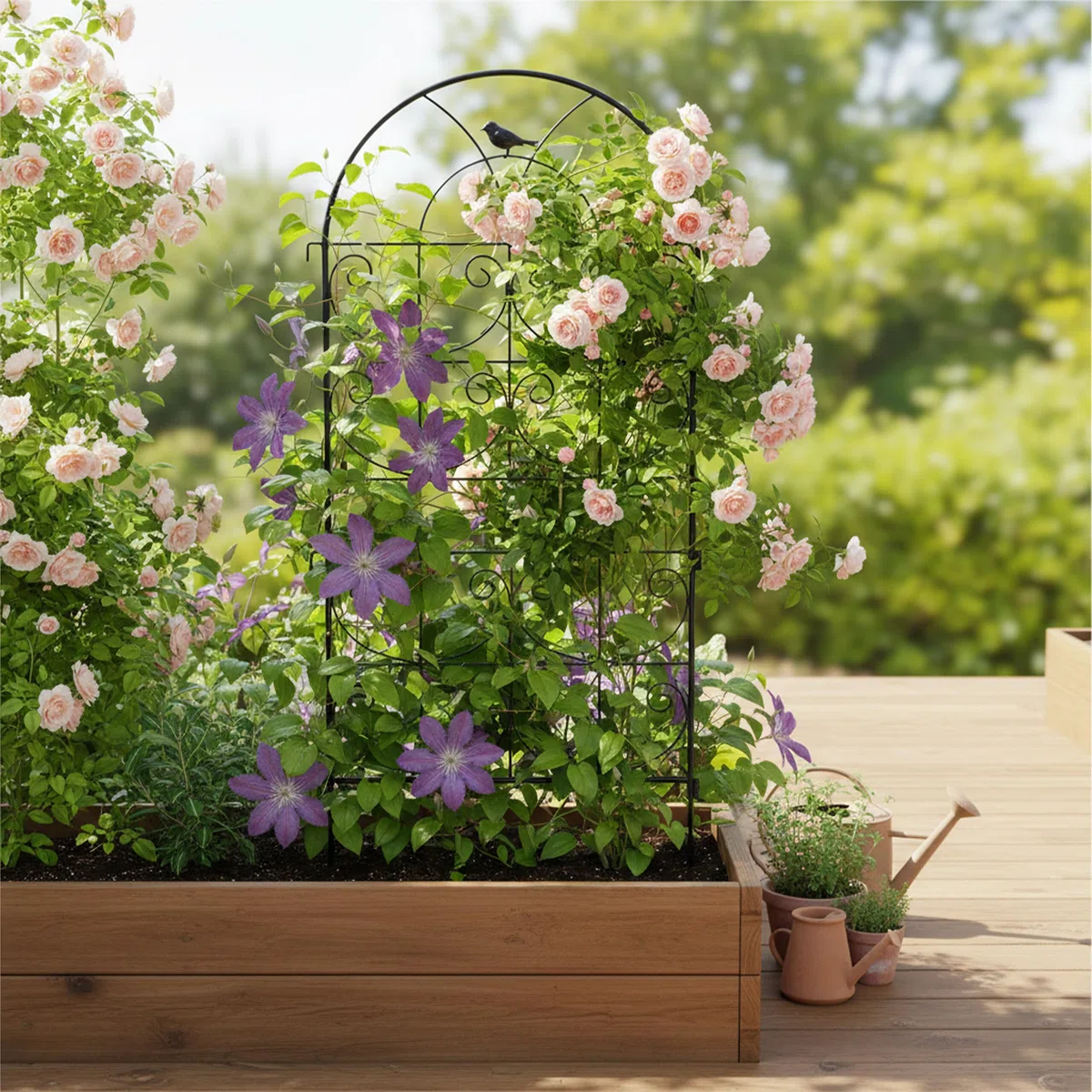 Relaxdays Griglia per rampicanti, Set 2, HxB: 116 x 50 cm, Metallo, Supporto Piante