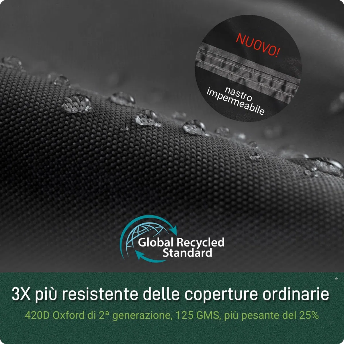 AWNIC Copertura Sedie Esterno Impermeabile, Antivento e Antipolvere, Resistente ai Raggi UV Copri Sedie da Giardino 420D Poliestere Adatto per Sedie Plastica Esterno Impilabili 65x75x85/120cm