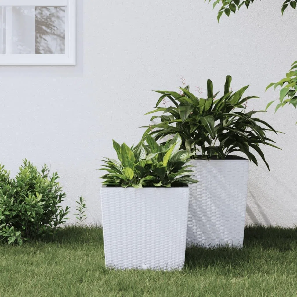 Vaso per piante effetto rattan con inserto rimovibile in robusto polipropilene per giardino, balcone, terrazza, grande fioriera per piante, verdure, erbe aromatiche