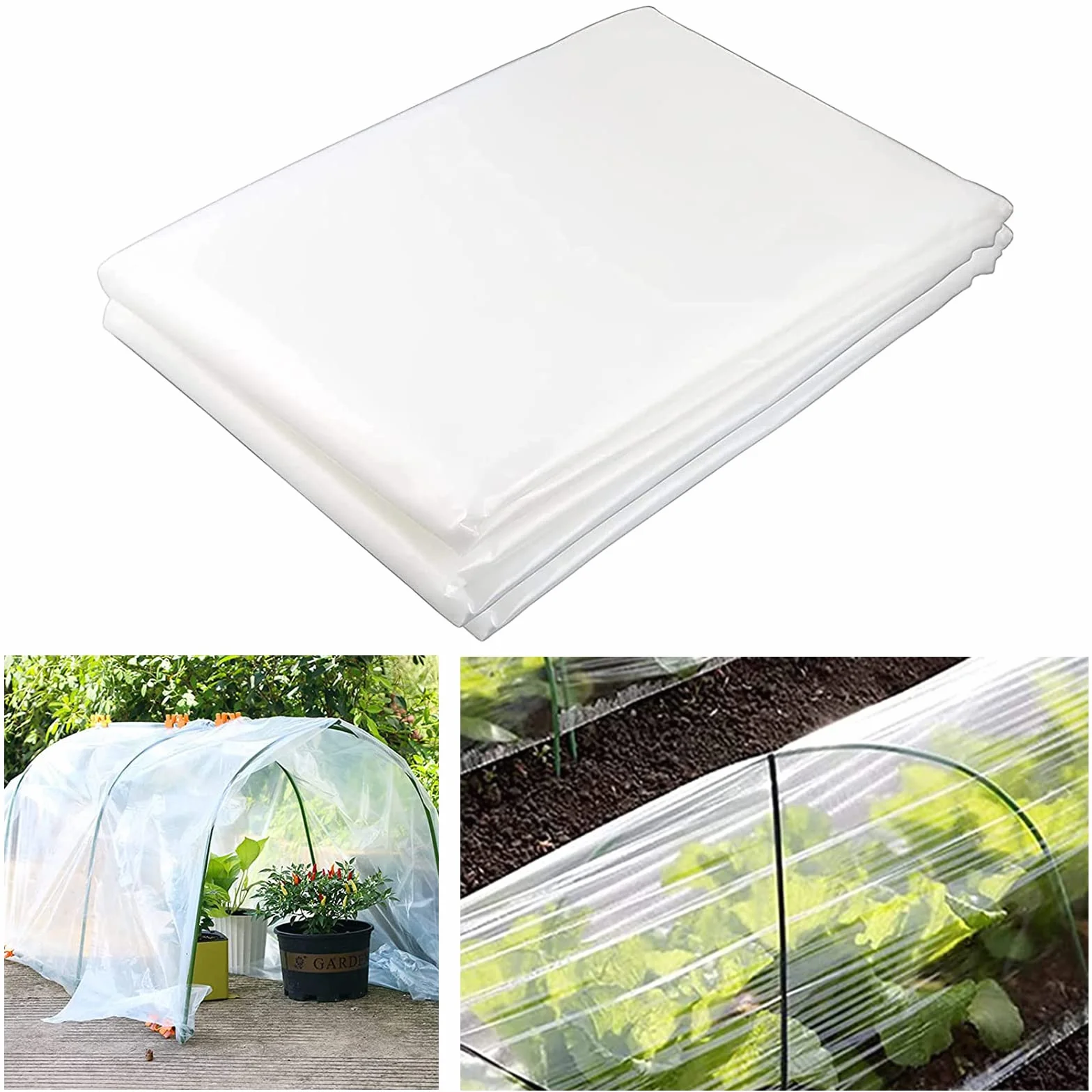 PALUDO 2 x 6M Telo di Ricambio in Polietilene Trasparente per Serre, Foglio di Ricambio in PVC per Serra Extra Spesso, Copertura Serra per Protezione delle Piante da Giardino (250Mu / 1000G)