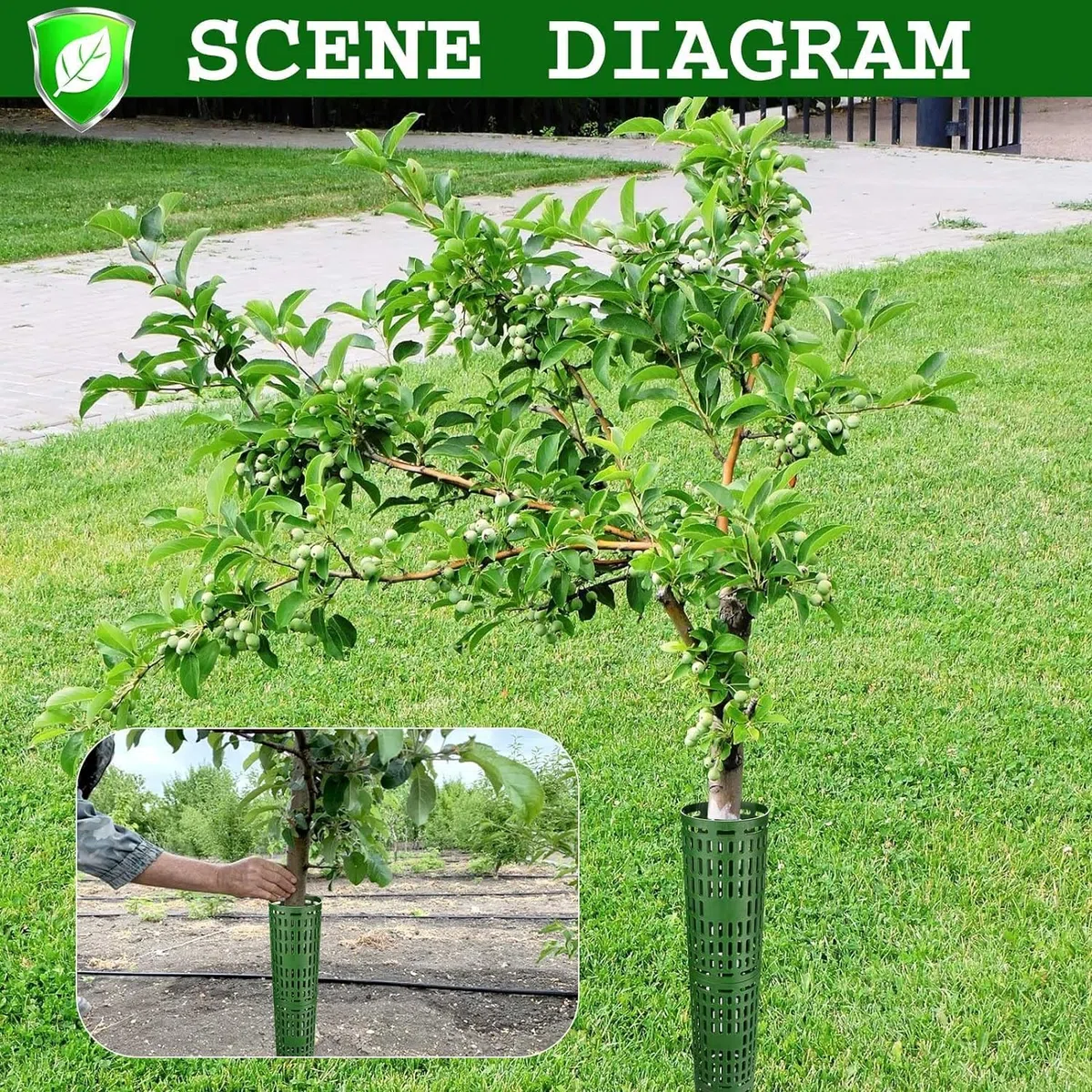 Protezione per tronco d'albero, confezione da 7 protezioni espandibili resistenti per tagliaerba, animali, facili da usare, perfette per alberelli e alberi da frutto