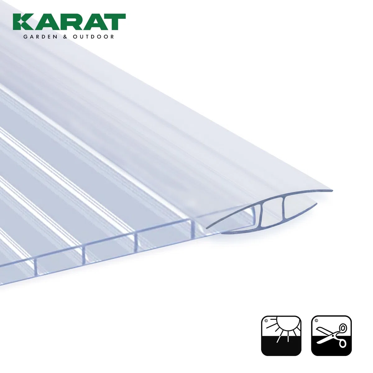 KARAT Piastra cava - 60,5 x 121 cm - Piastre doppie in policarbonato - Piastre cave per serra e modellismo - Resistente alle intemperie (Spessore: 4,5 mm, trasparente)
