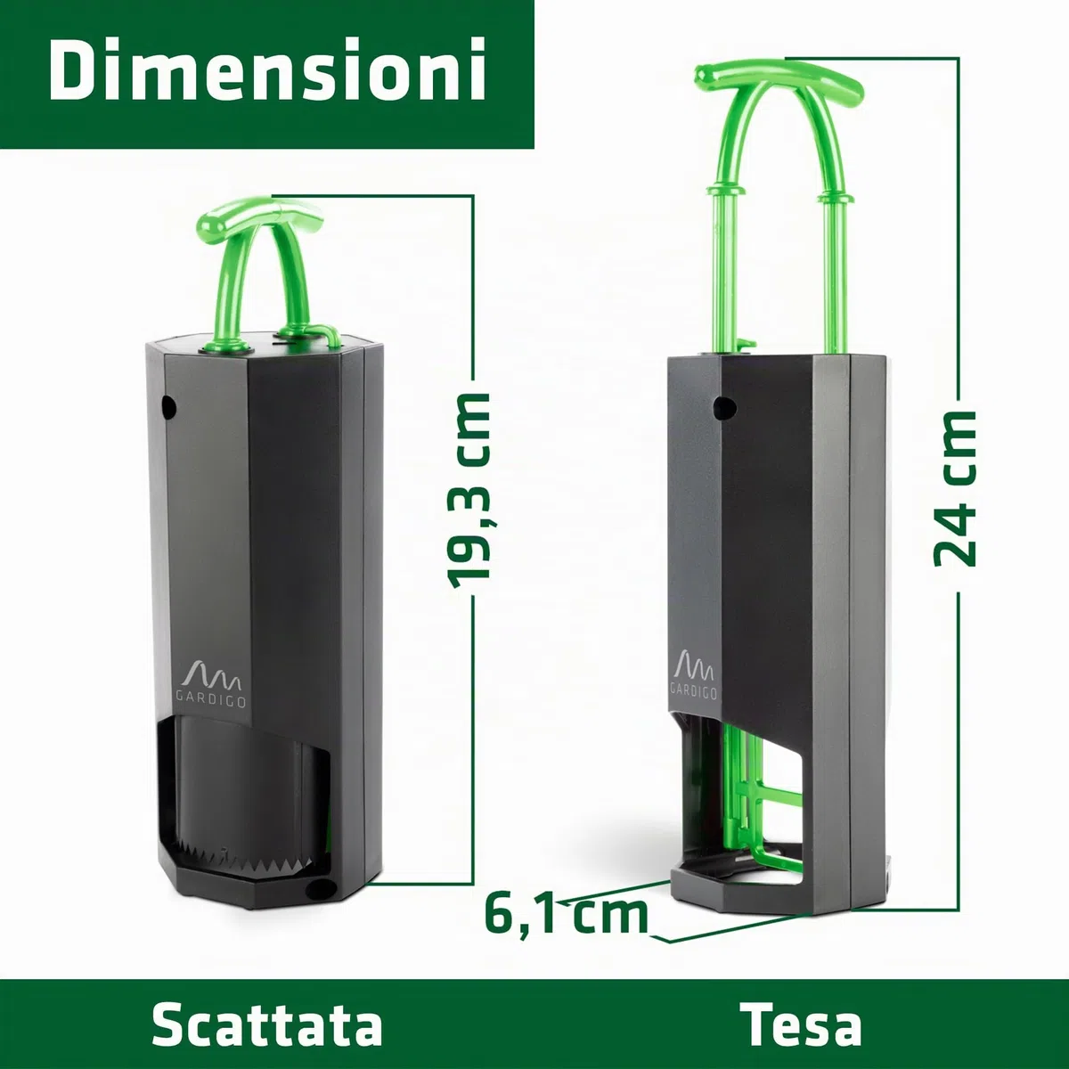 GARDIGO® Trappola per Talpe e Arvicole | Anti Talpe Giardino | Acchiappa la Talpa da 2 Direzioni | Riutilizzabile, Successo Cattura Visibile | Trappola Arvicole | Scaccia Talpa