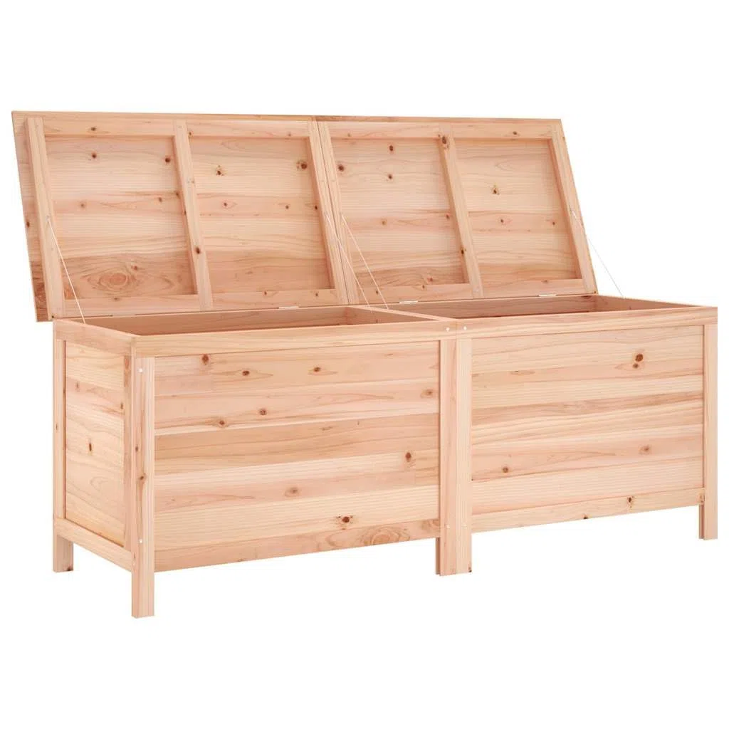 Scatola di immagazzinaggio da giardino, 150 x 50 x 56,5 cm, in legno massiccio e albero di stoccaggio, scatola per cuscini per esterni interni, giardino, balcone o terrazza
