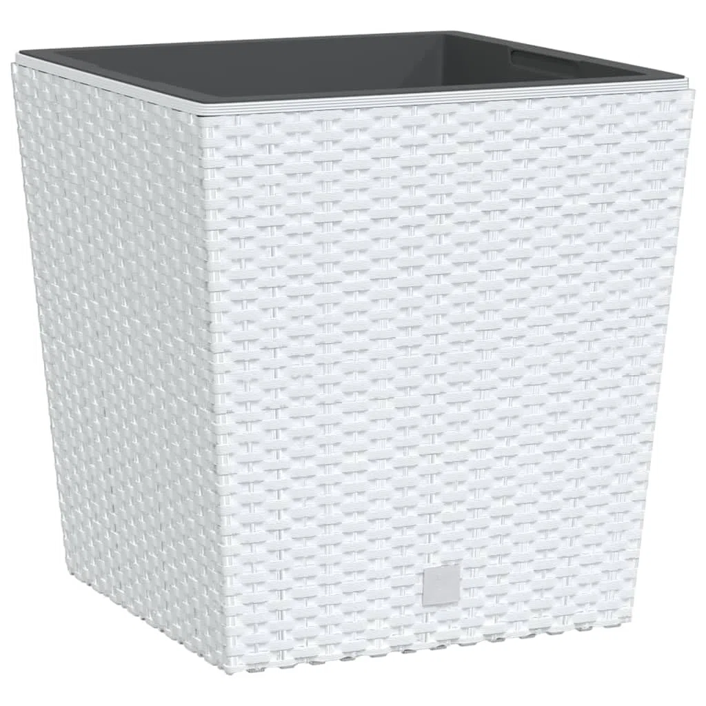 Vaso per piante effetto rattan con inserto rimovibile in robusto polipropilene per giardino, balcone, terrazza, grande fioriera per piante, verdure, erbe aromatiche