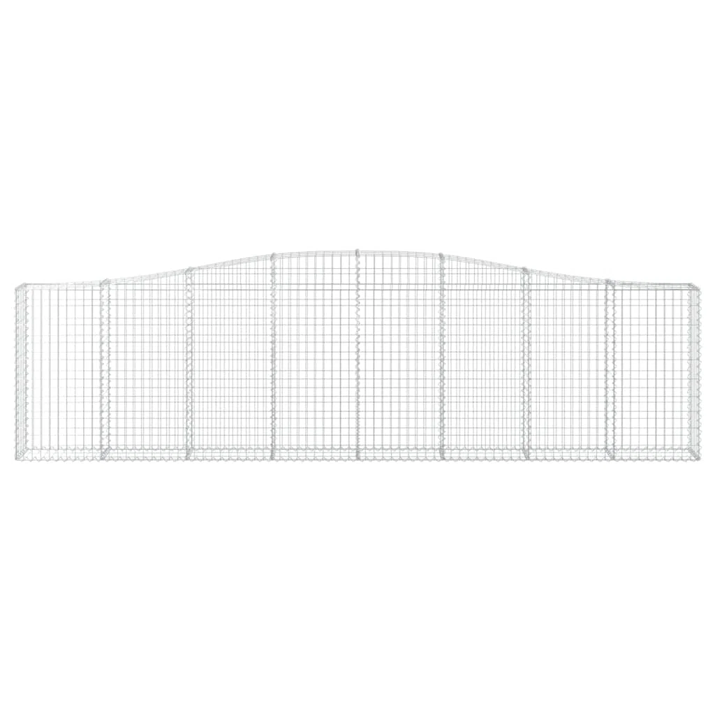 Set di 8 recinzioni per gabbioni, 400 x 30 x 100/120 cm, in ferro zincato con arco alto, per giardino, prato e terrazzo, robuste e durevoli, adatte anche come frangivista decorativa