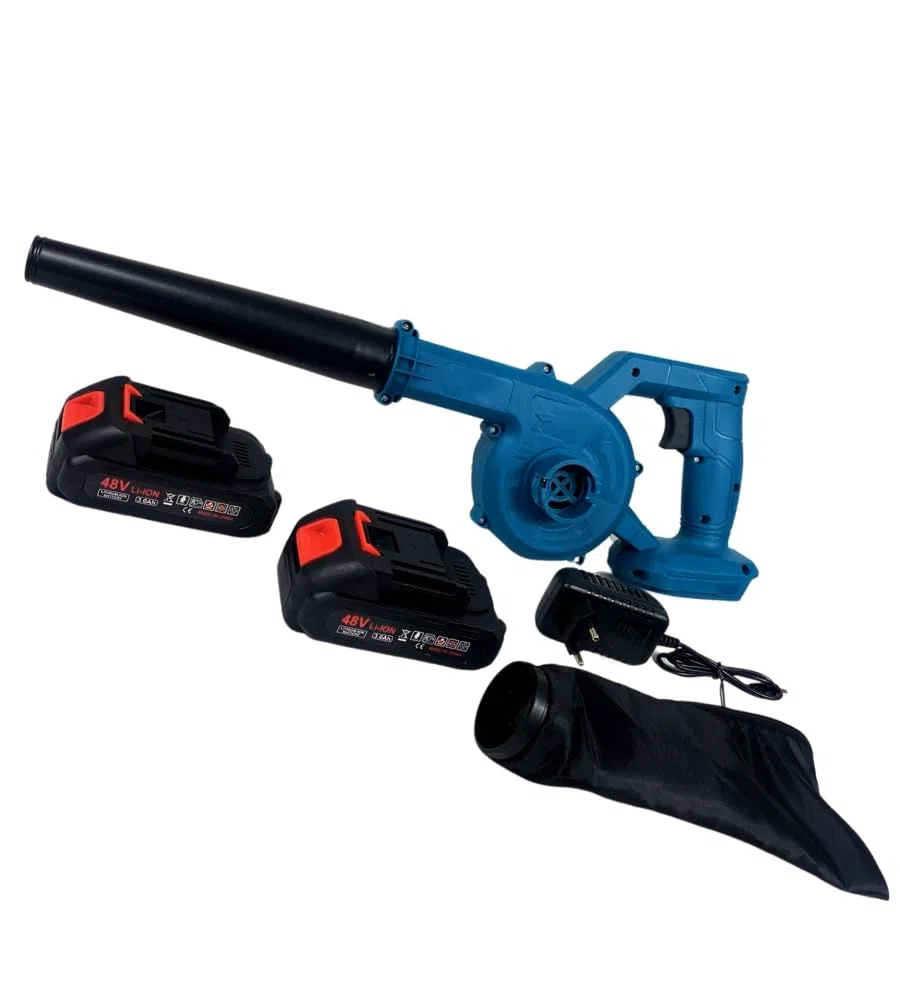 Soffiatore a Batteria, Soffiatore Elettrico Dotato di Doppia Batteria, Soffiatore Foglie, Manutenzione Giardino, Leggero per Prato, Patio, Soffiare Foglie e Polvere
