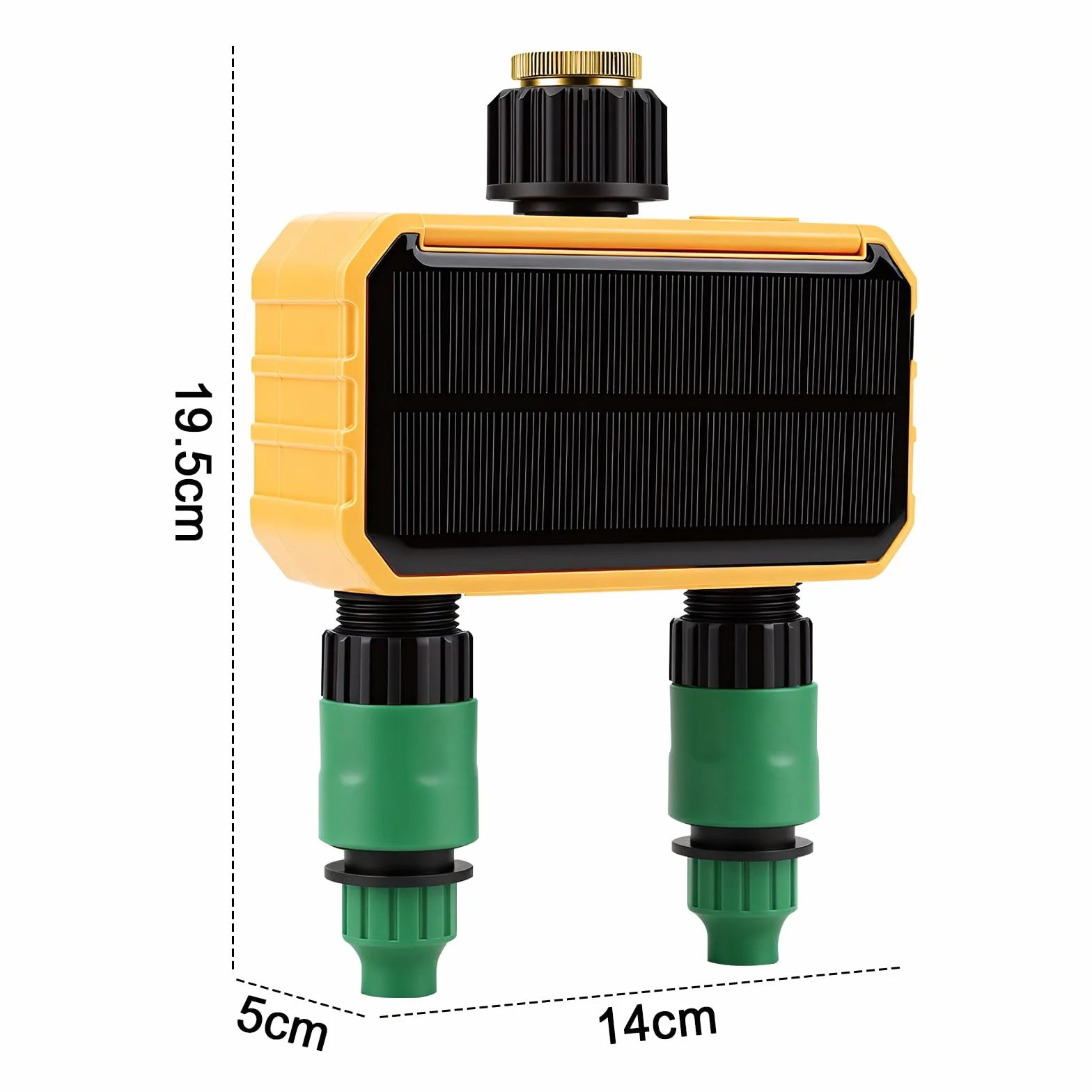 Solare Centralina Irrigazione WiFi 2 Vie, Solare Smart WiFi Water Timer, Telecomando WiFi per controllo automatico dell'irrigazione solare
