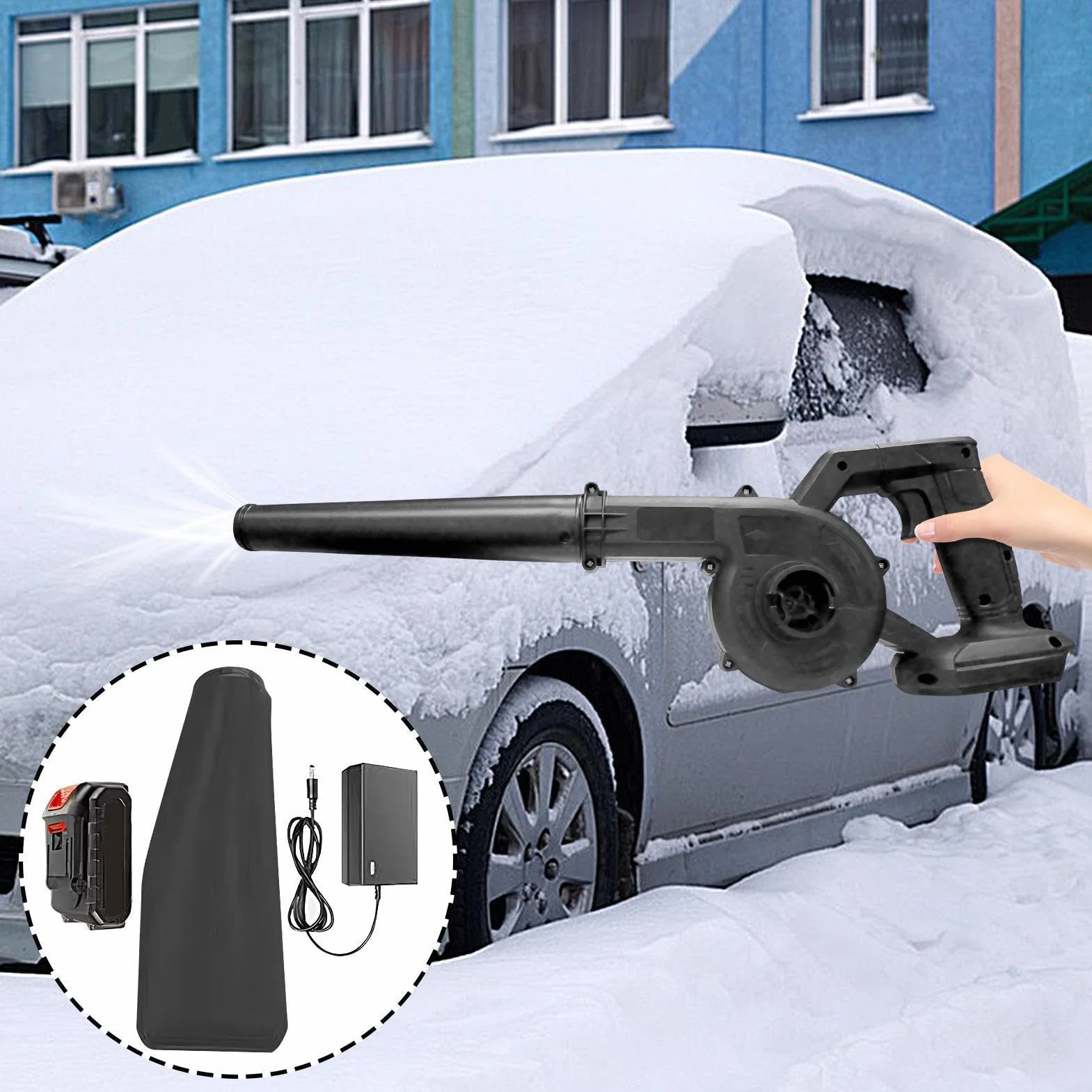 Soffiatore per Foglie Ricaricabile Senza Fili a Batteria | Soffiatore Portatile da Giardino Esterno per Giardino Terrazza Pulizia Esterna Auto e Toglipolvere