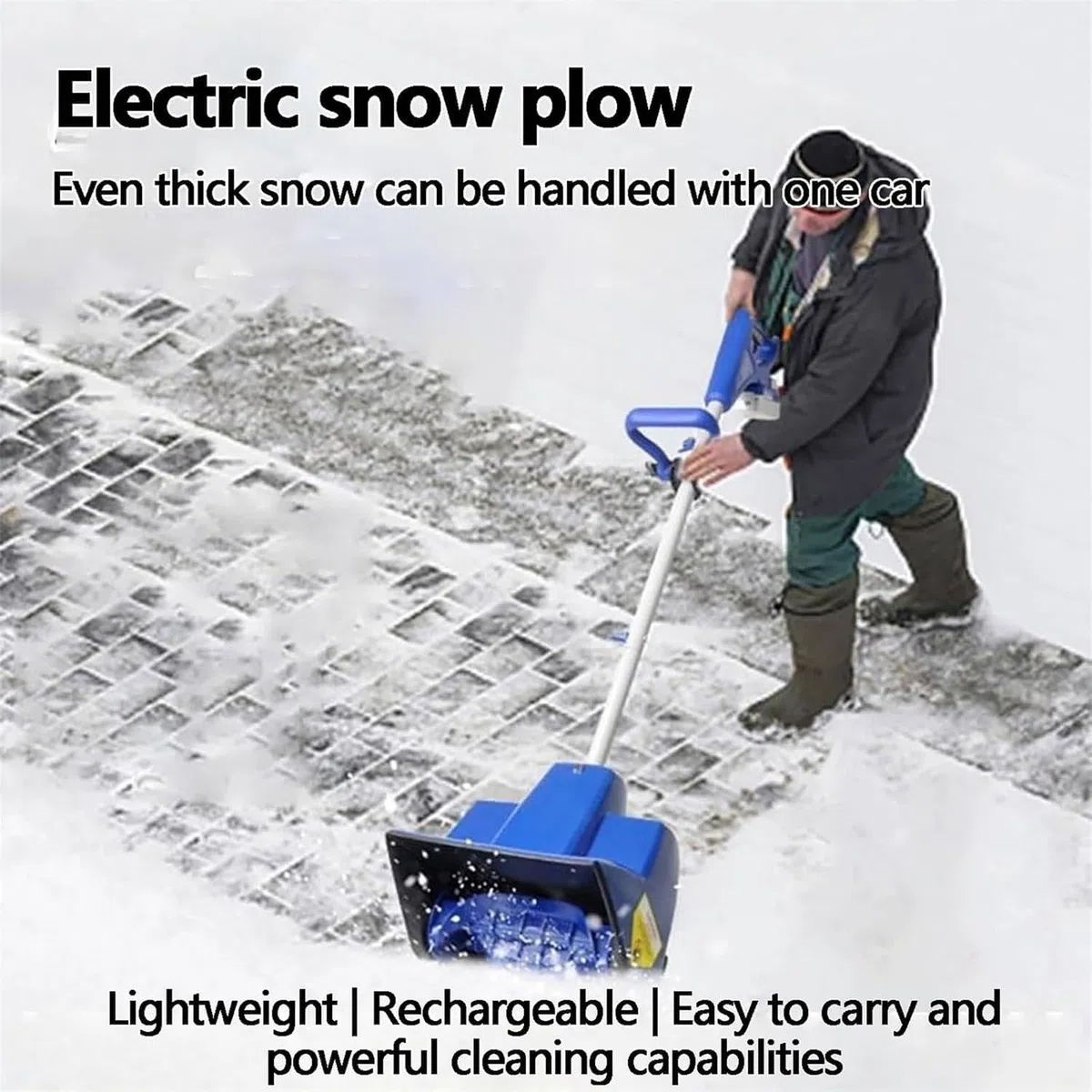 Spazzaneve Elettrico Ricaricabile 24V/4.0Ah Pala da Neve elettrica ad Alta Potenza spazzaneve spazzaneve Uso Domestico spazzaneve Larghezza rimozione Neve 32cm Altezza rimozione Neve 23cm