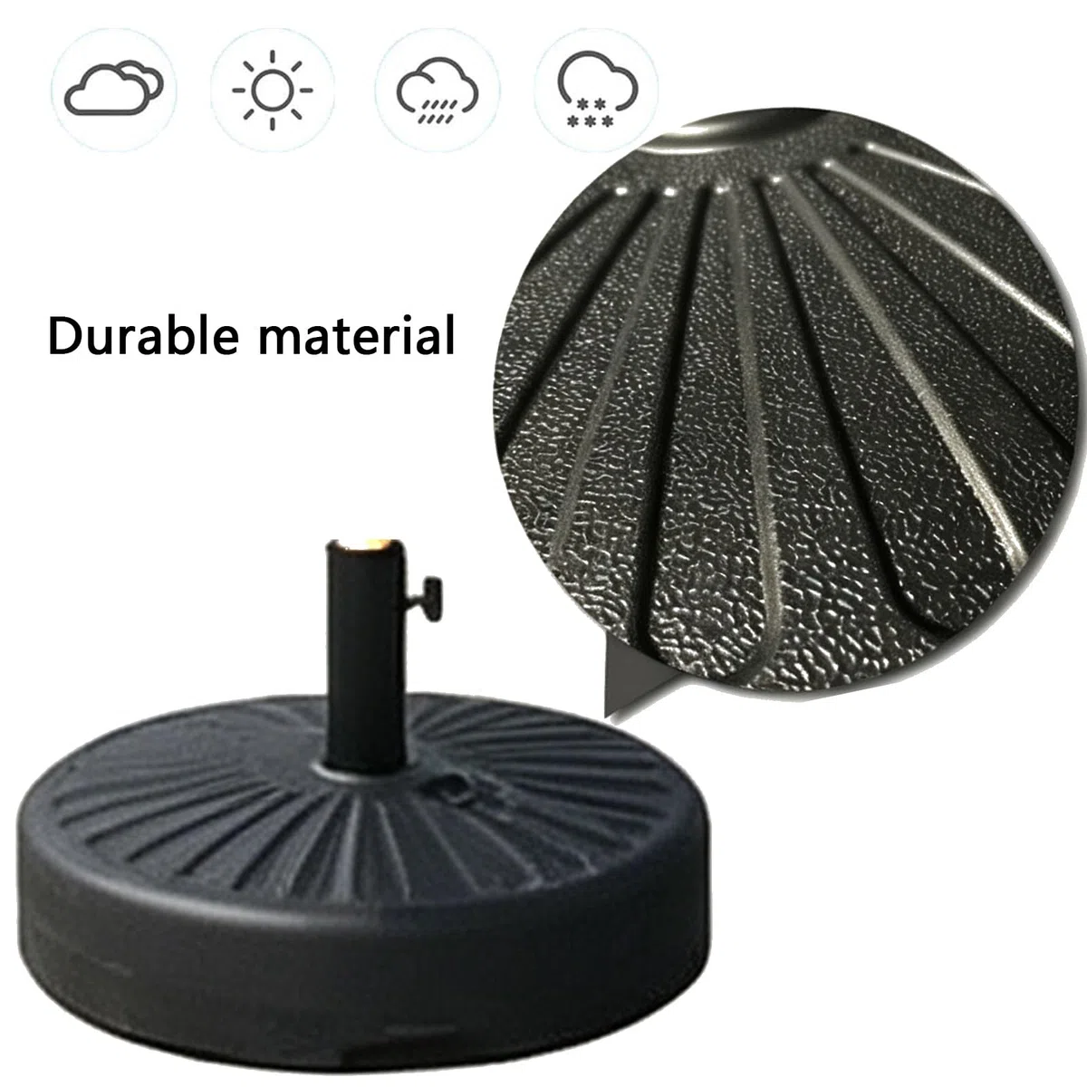 Base Portaombrelli, Portaombrelli Circolare For Serbatoio 'acqua, Base | Portaombrelli for carichi pesanti, manopola di regolazione, for patio, terrazza, bordo piscina(Single knob)