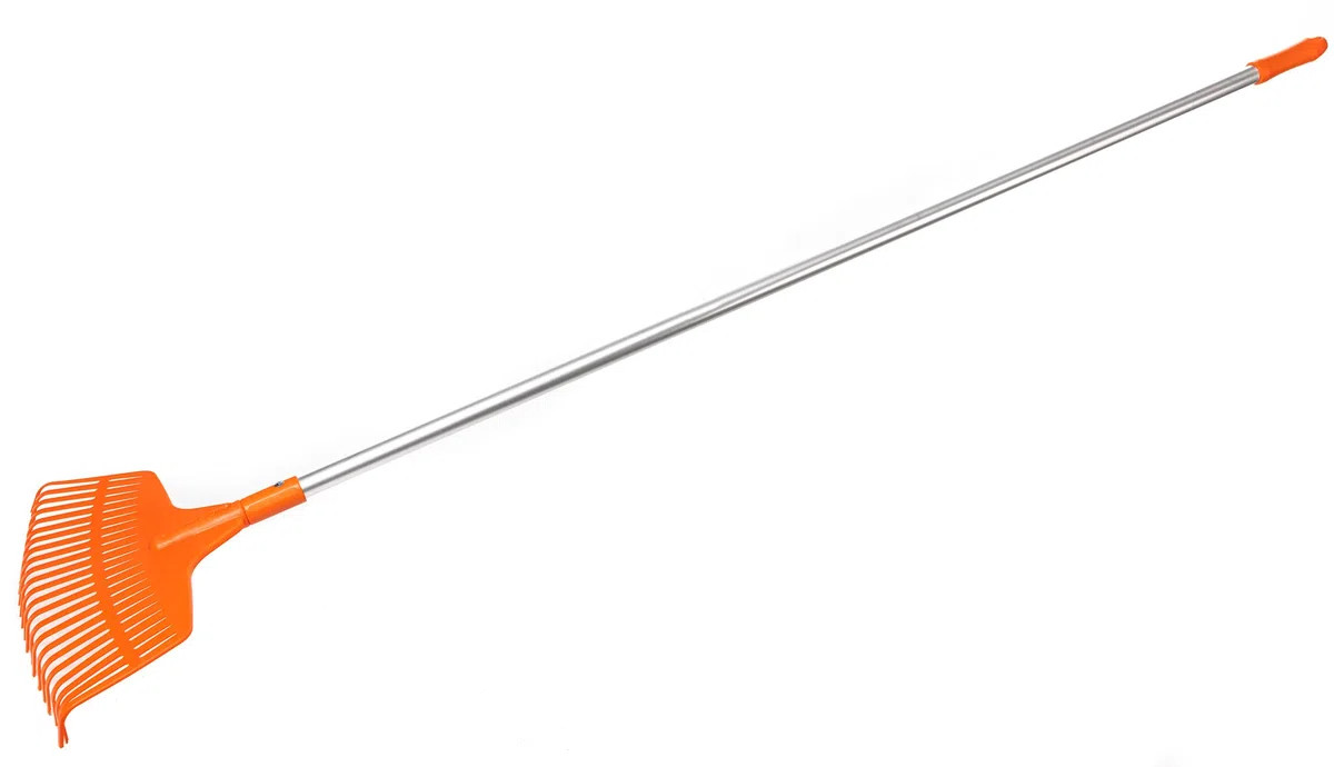 KOTARBAU® 5 Pezzi Rastrello Giardino - Plastica - 150 cm - Arancione - Rastrello per Foglie - con Manico in Alluminio - Attacchi Intercambiabili - Attrezzo da Giardino Multifunzionale - Extra-Click