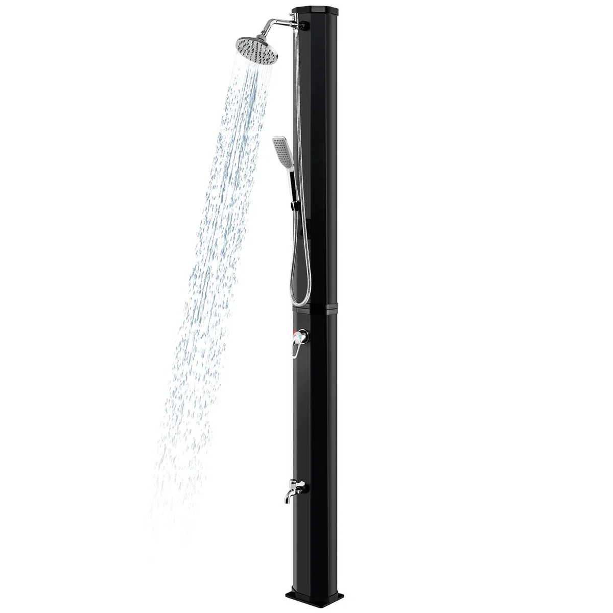 RELAX4LIFE Doccia Solare da Giardino 35 L, Soffione Doccia Girevole, Doccia a Piedi, Regolazione Temperatura per Piscina