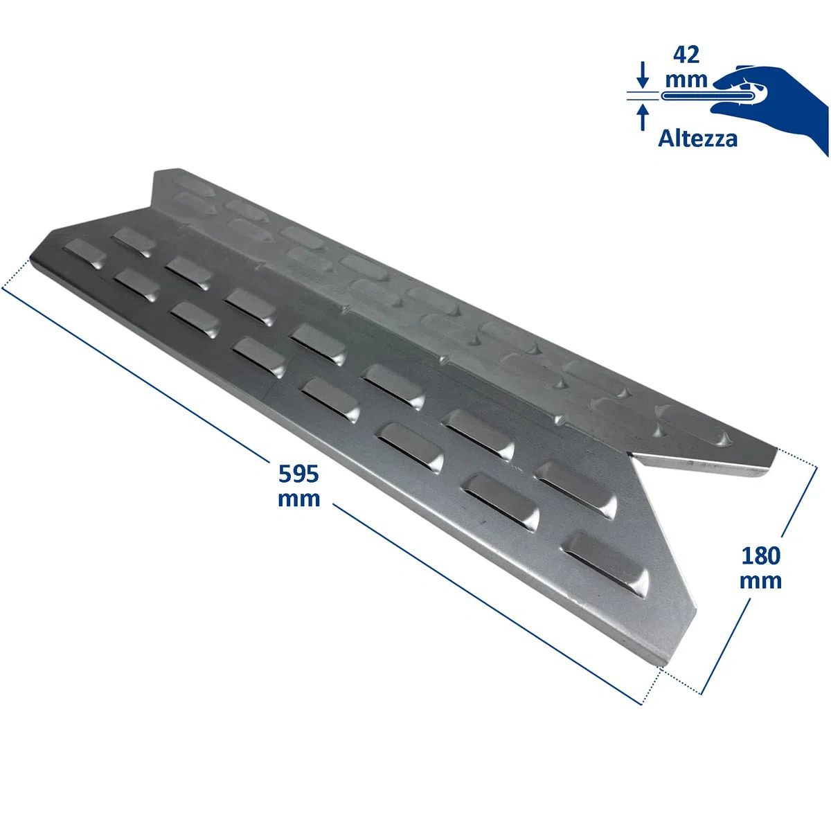 Diffusore Copri Bruciatore Barbecue 595x180x42 mm Compatibile con Campingaz Series 3 e 4 Vario L LX EXS Piastra Protezione Bruciatori Anti Fiammate BBQ