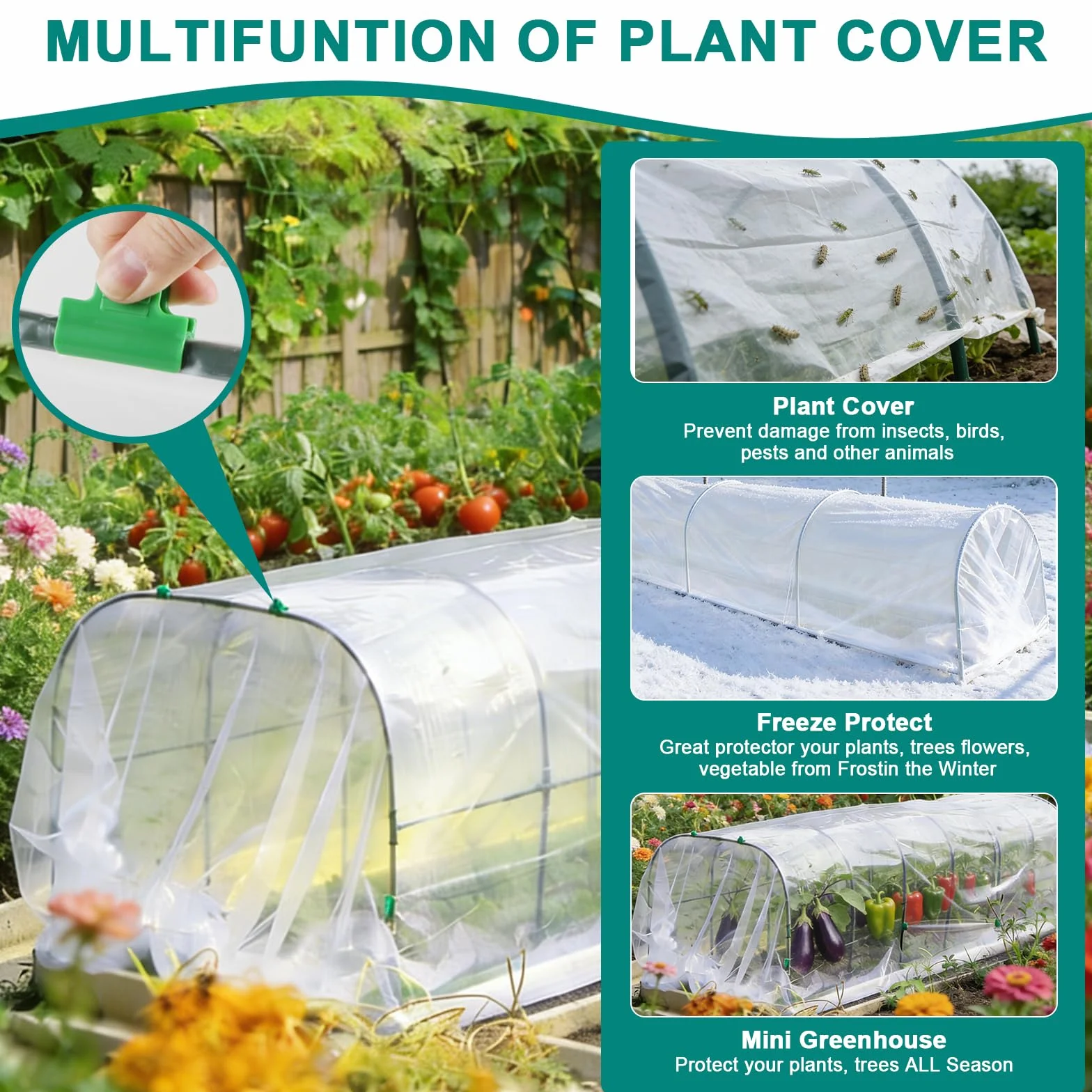 EXLECO 6Pcs Archi per Serra Orto Tunnel 80x90cm per Piante con Clips e PE Protettivo Cerchi da Giardino per Serra Coperture a Tunnel Cerchi per Serre Tunnel per Piante da Giardino per Copertura Frutta