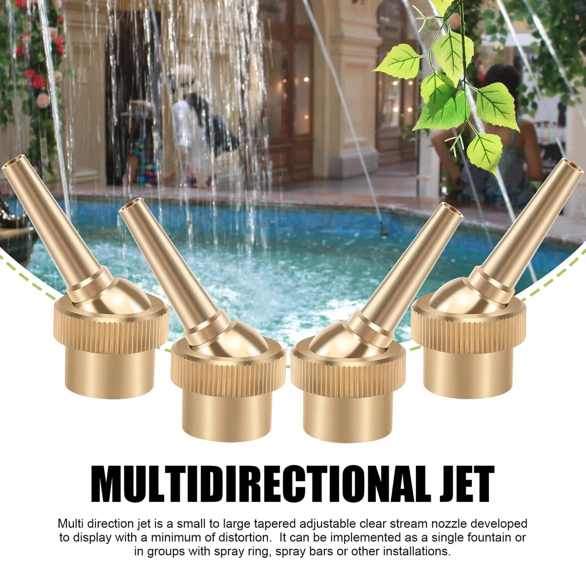 10 Pezzi 1/2 Pollici DN15 Getto Dritto Regolabile Ugelli di Spruzzo d'Acqua Ugelli per Piscina Decorazione del Paesaggio del Giardino Attrezzature