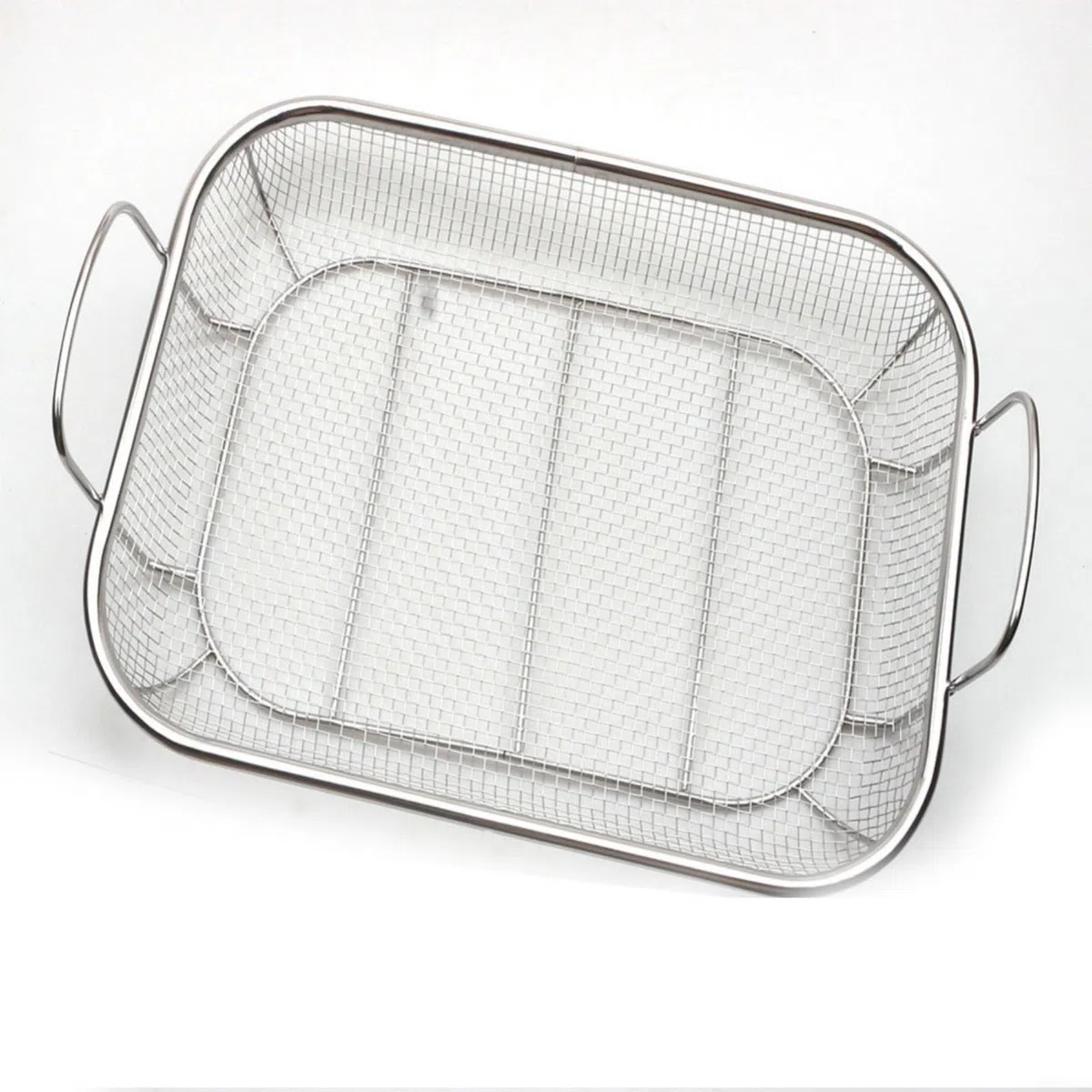 Grande griglia in acciaio inox, 38 x 28 cm, accessorio per barbecue per verdure, carne e frutti di mare, strumento essenziale per grigliare all'aperto