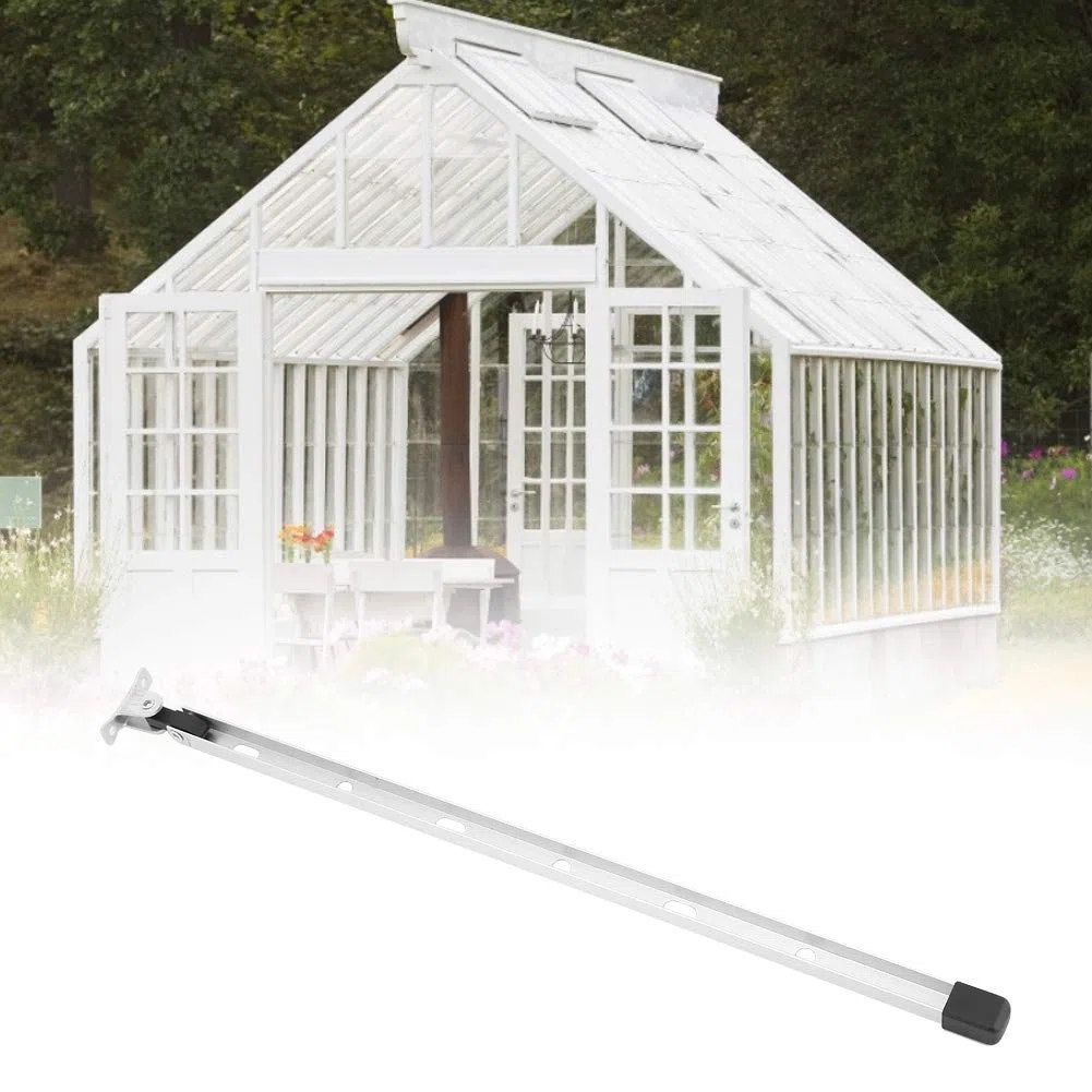 Barra Apri Finestra Manuale per Serra in Alluminio con Kit Fissaggio, Ventilazione Tetto Giardinaggio Agricoltura Lunghezza 39 cm