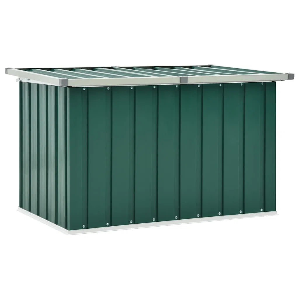 Contenitore da giardino verde, 109 x 67 x 65 cm, elegante e spazioso, in robusto acciaio zincato, per interni ed esterni, ideale per cuscini, attrezzi, giocattoli