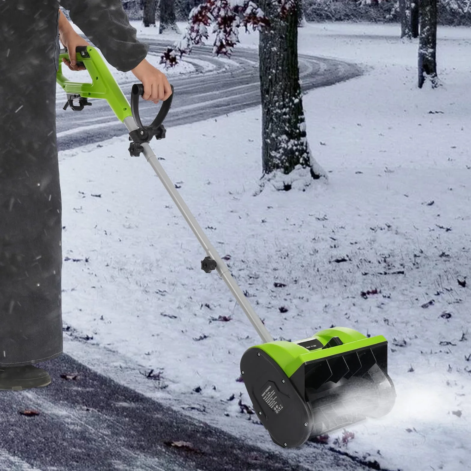 Spazzaneve elettrico da 3500 giri/min, larghezza di lavoro 30 cm, distanza di lancio 8 m, altezza 15 cm, spazzaneve cablata leggera e ad alte prestazioni per marciapiedi, cortile e vialetto